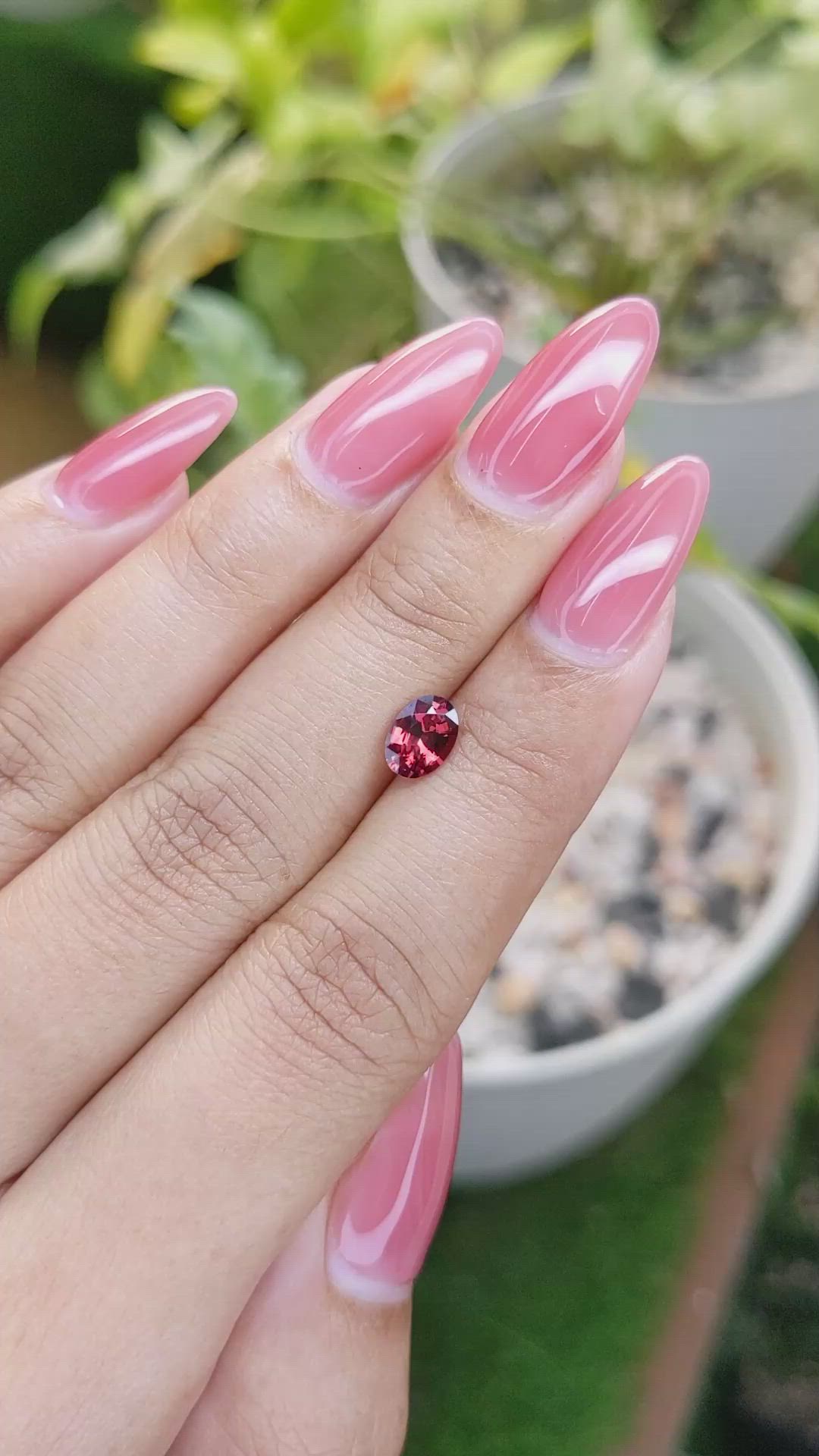 0.85 Ct. Garnet from Ceylon (Sri Lanka) Size Video