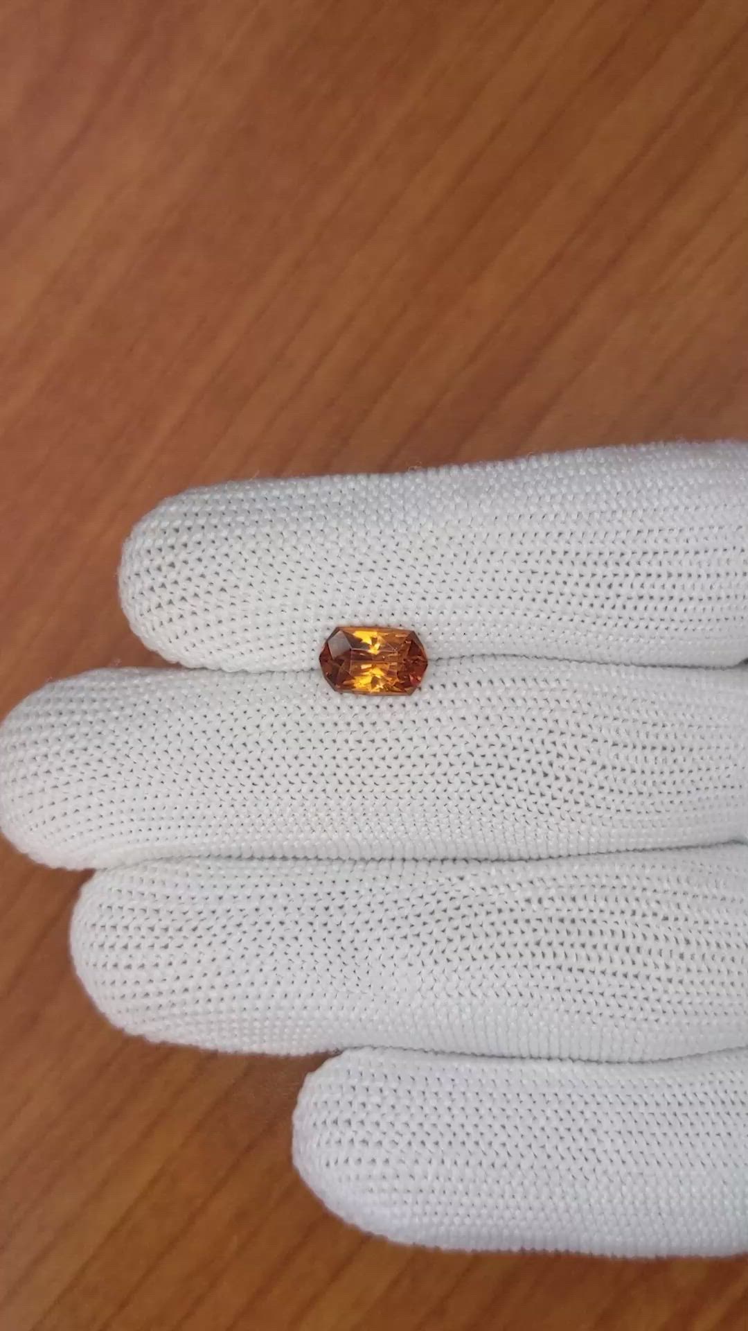 1.57 Ct. Hessonite Garnet from Madagascar Size Video