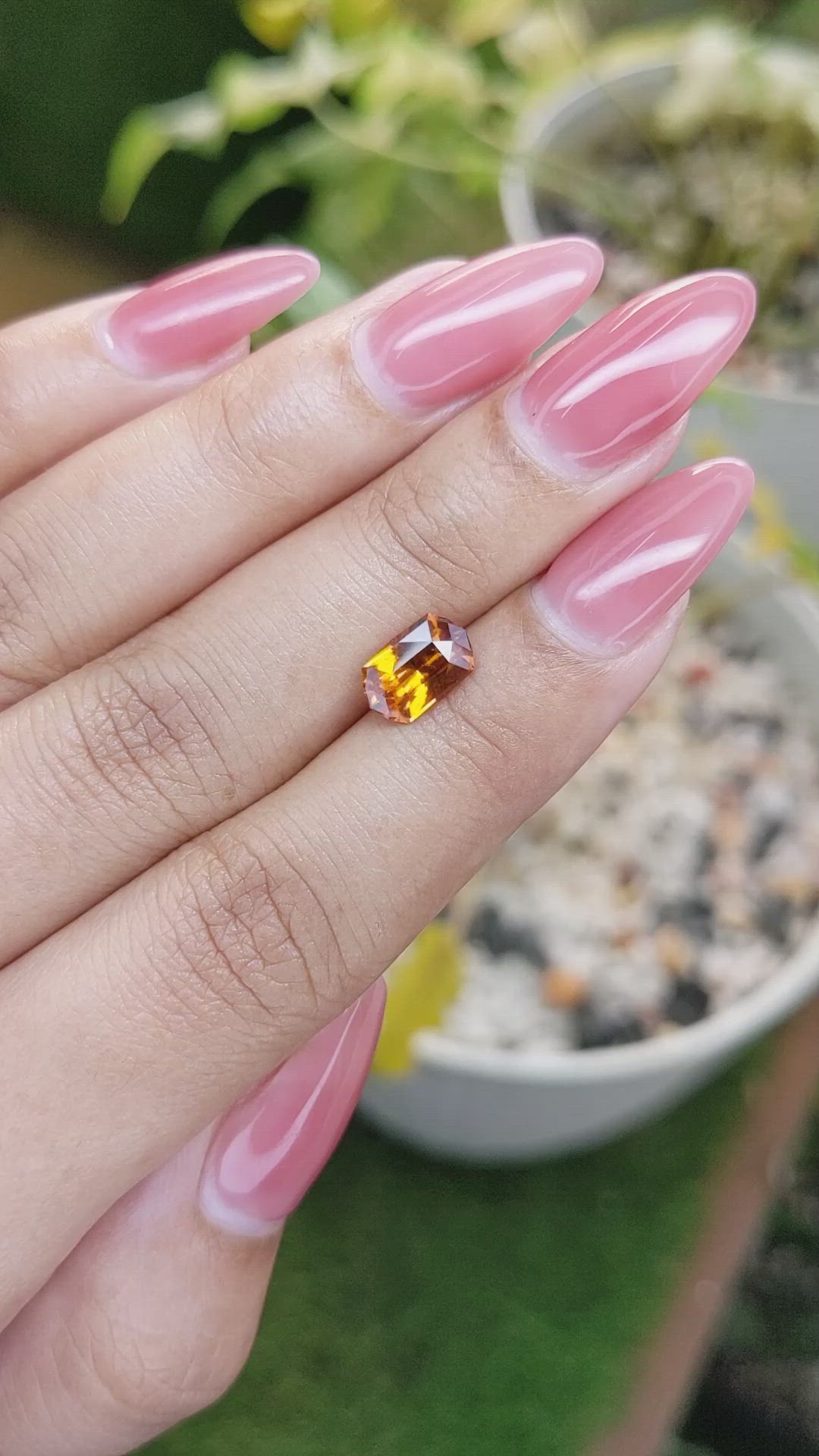 1.57 Ct. Hessonite Garnet from Madagascar Size Video