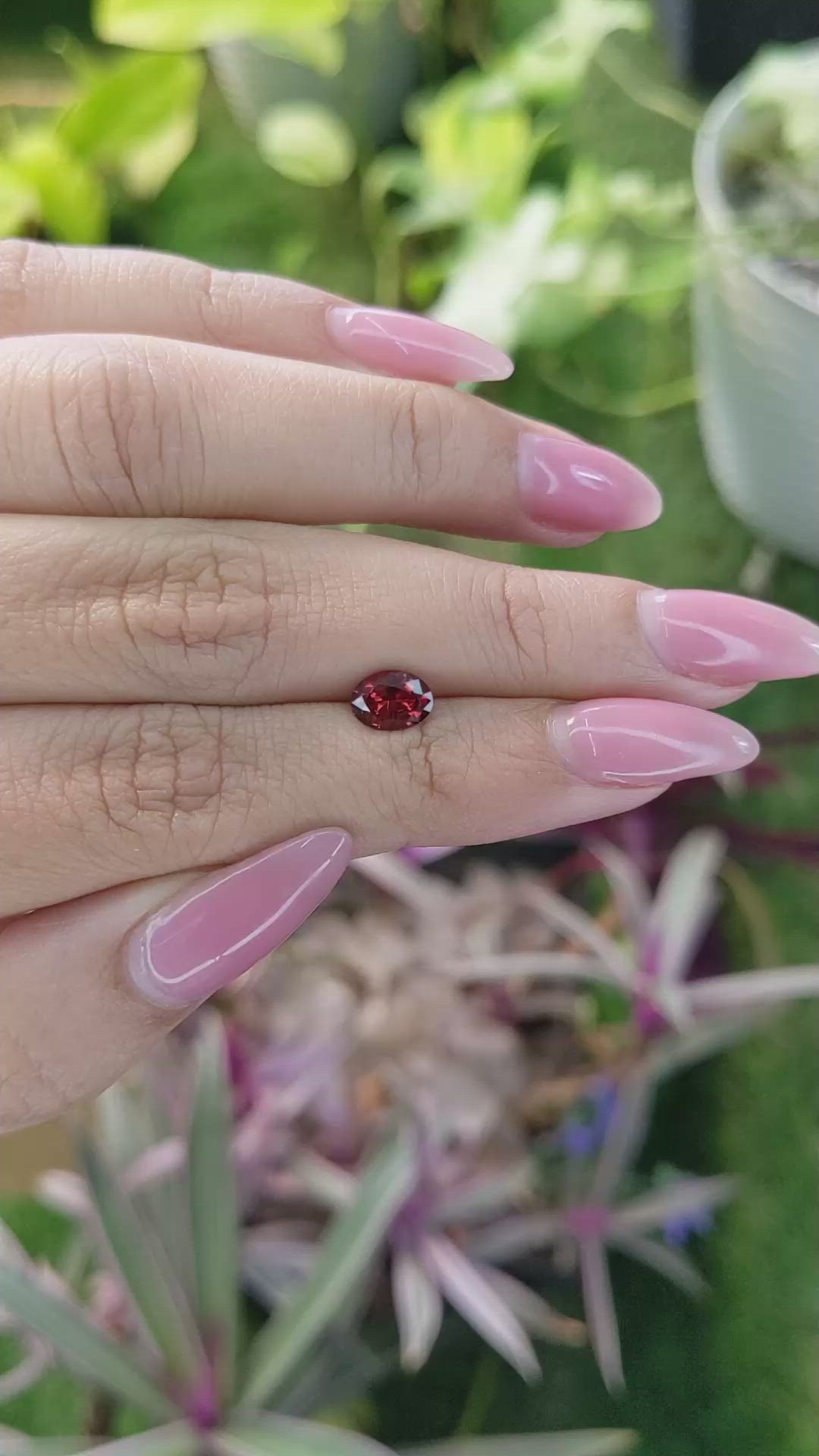 0.84 Ct. Garnet from Ceylon (Sri Lanka) Size Video