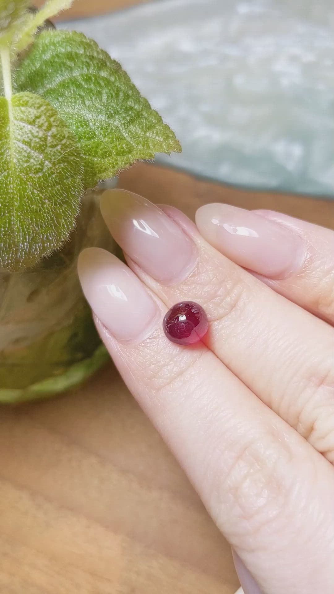 3.00 Ct. Cabochon Garnet from Ceylon (Sri Lanka) Size Video