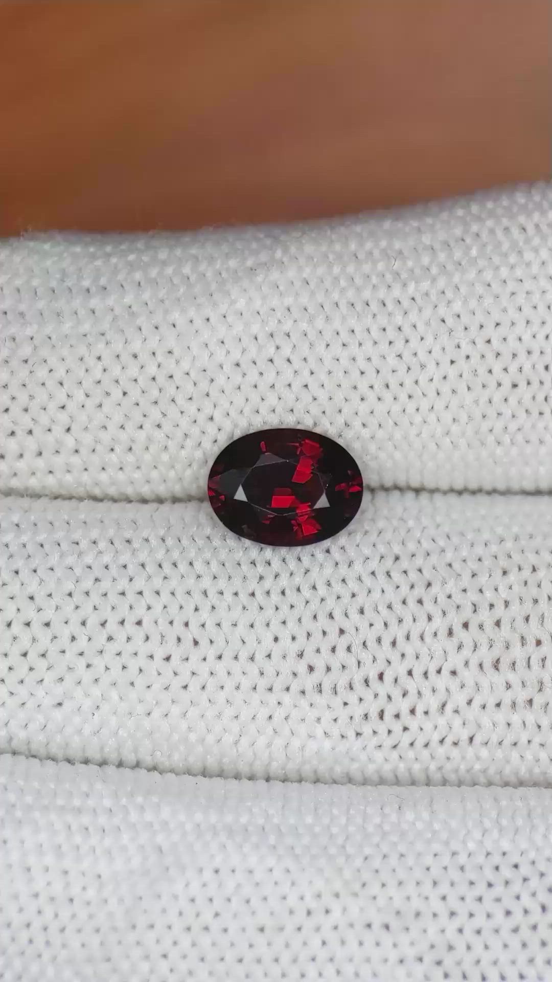 1.76 Ct. Garnet from Ceylon (Sri Lanka) Size Video