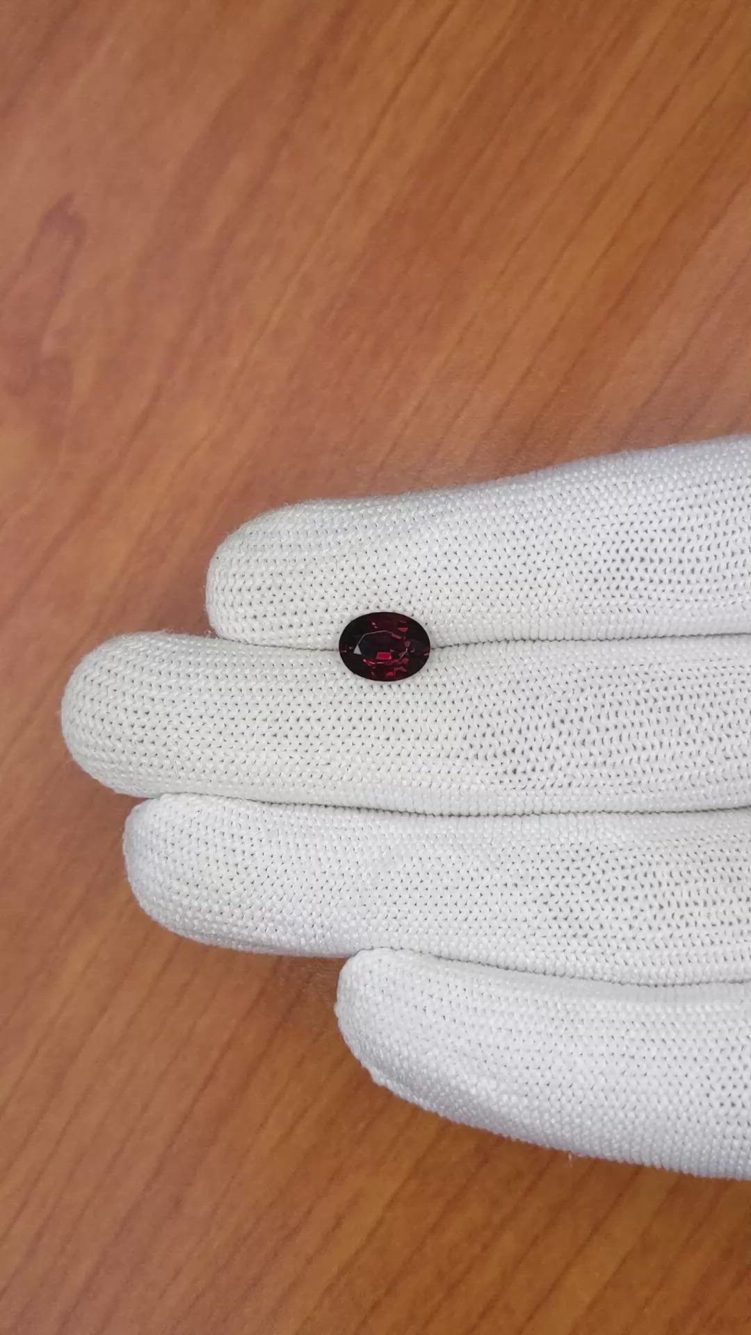 1.76 Ct. Garnet from Ceylon (Sri Lanka) Size Video