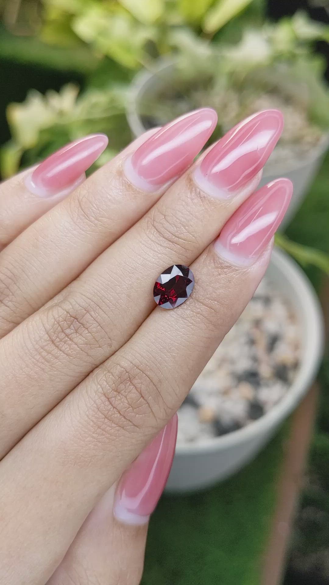 1.76 Ct. Garnet from Ceylon (Sri Lanka) Size Video