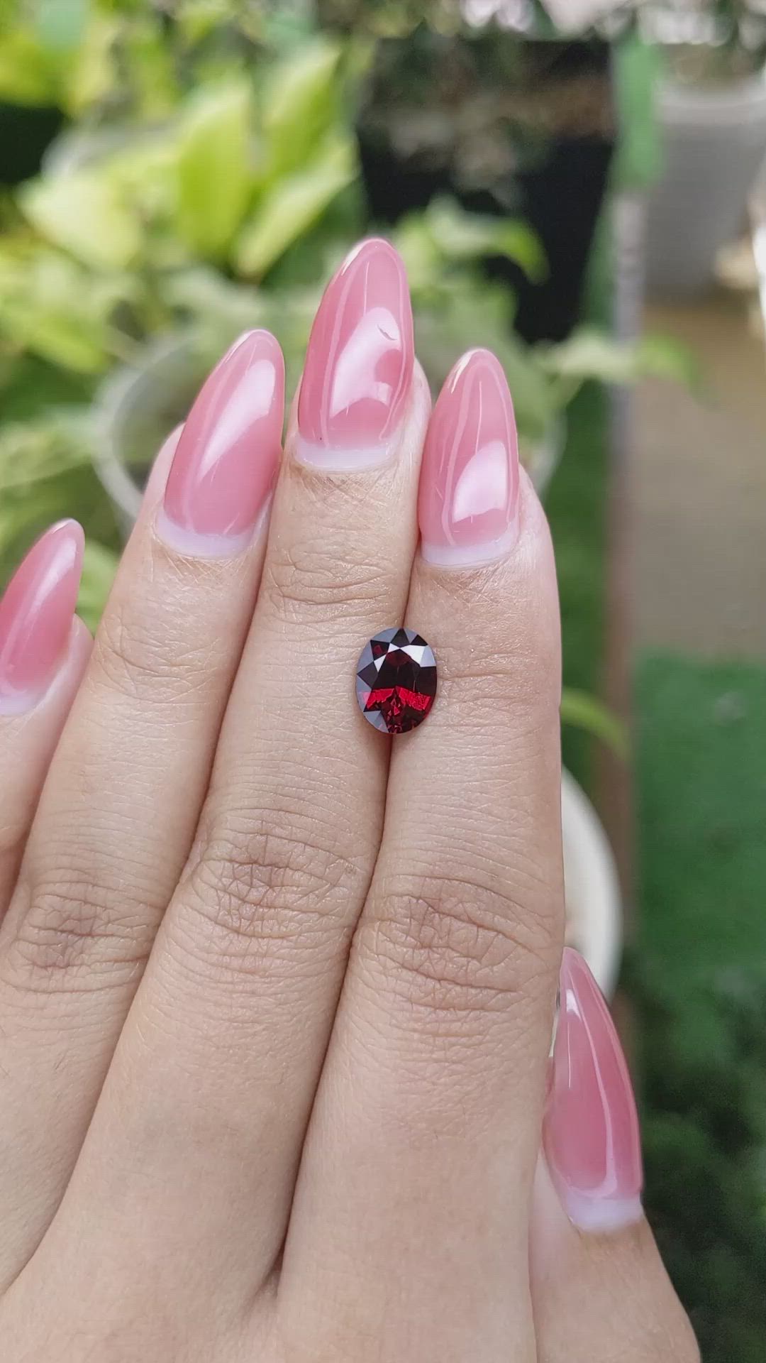 1.76 Ct. Garnet from Ceylon (Sri Lanka) Size Video