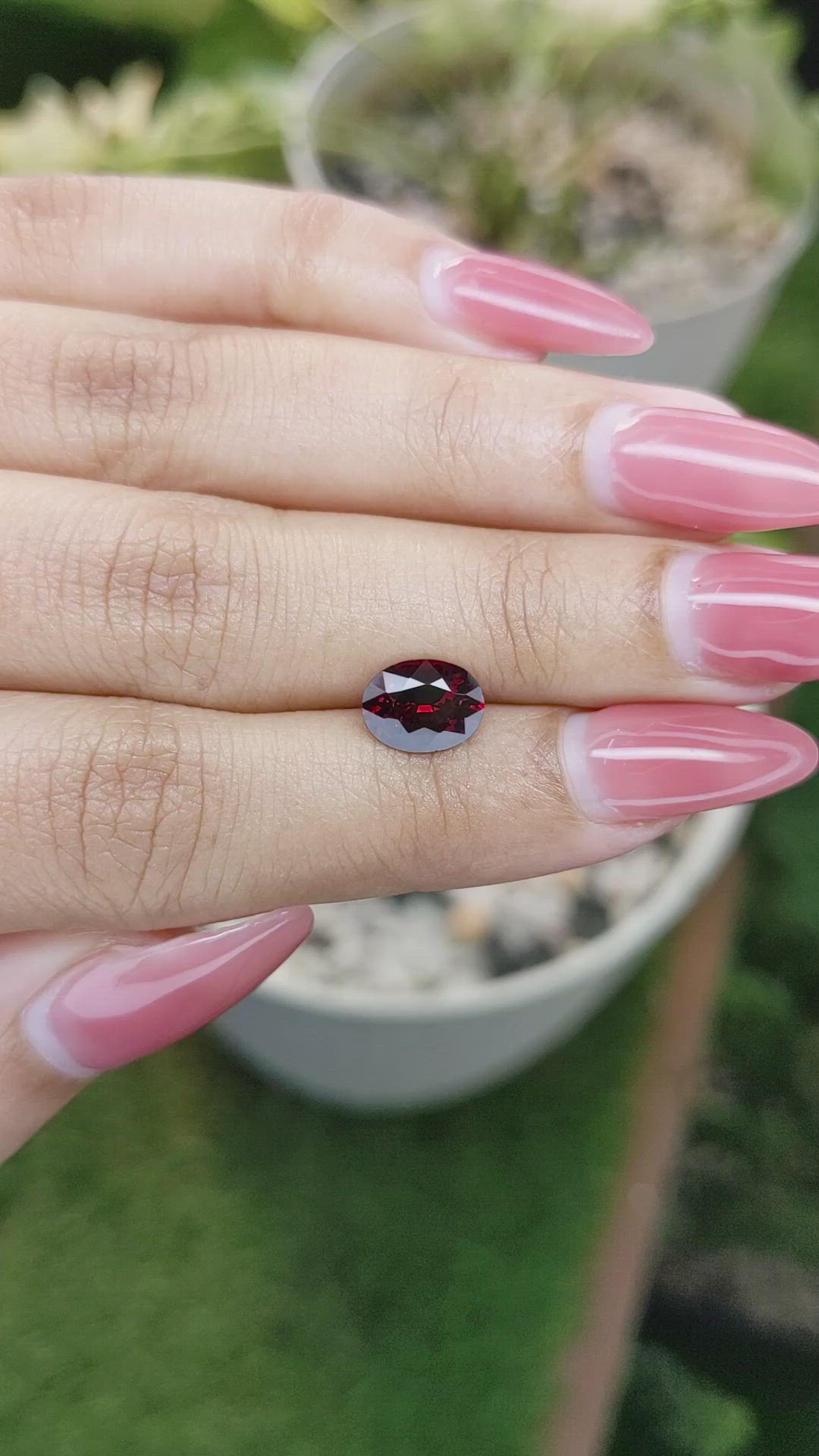1.76 Ct. Garnet from Ceylon (Sri Lanka) Size Video