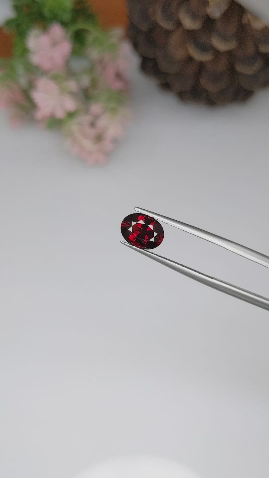 1.76 Ct. Garnet from Ceylon (Sri Lanka) Size Video