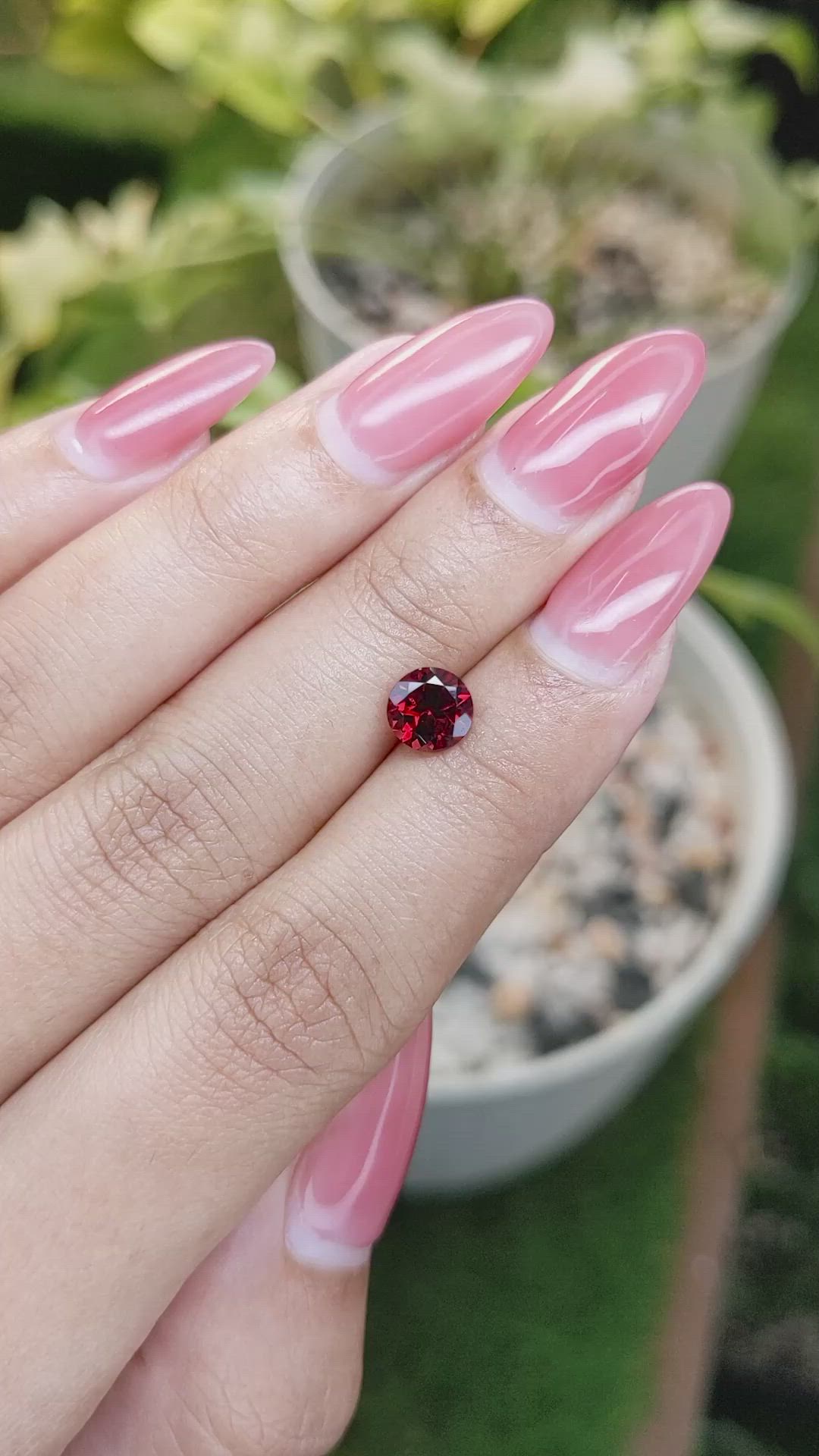 1.29 Ct. Garnet from Ceylon (Sri Lanka) Size Video