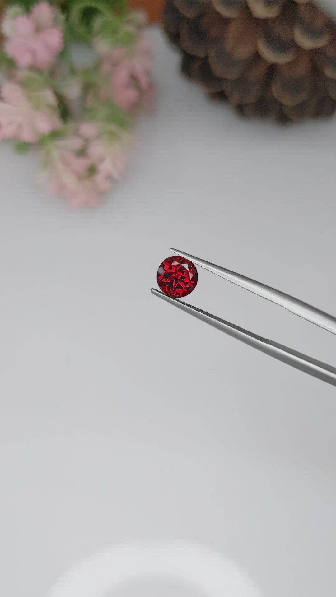 1.29 Ct. Garnet from Ceylon (Sri Lanka) Size Video