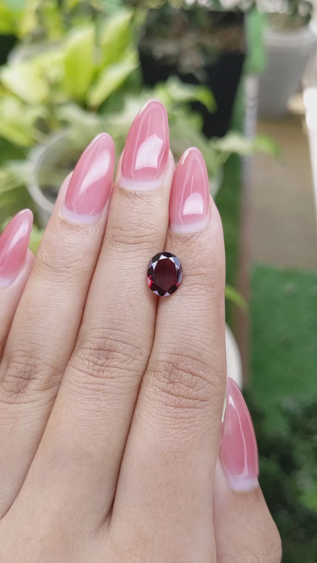 1.95 Ct. Garnet from Ceylon (Sri Lanka) Size Video