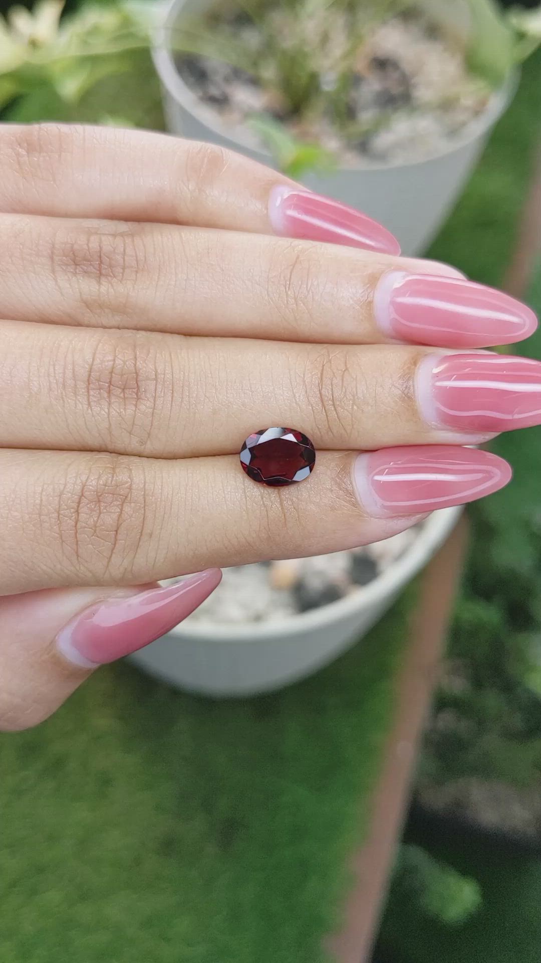 1.95 Ct. Garnet from Ceylon (Sri Lanka) Size Video