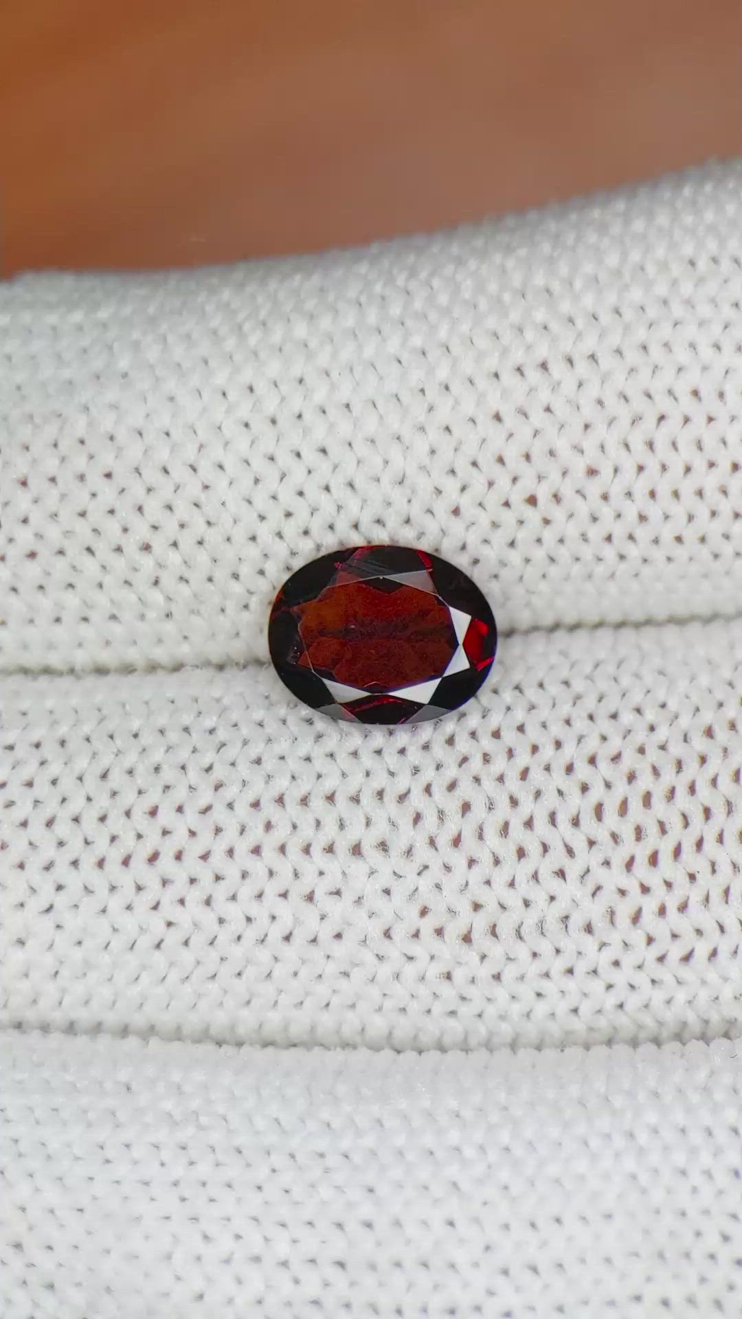 1.95 Ct. Garnet from Ceylon (Sri Lanka) Size Video