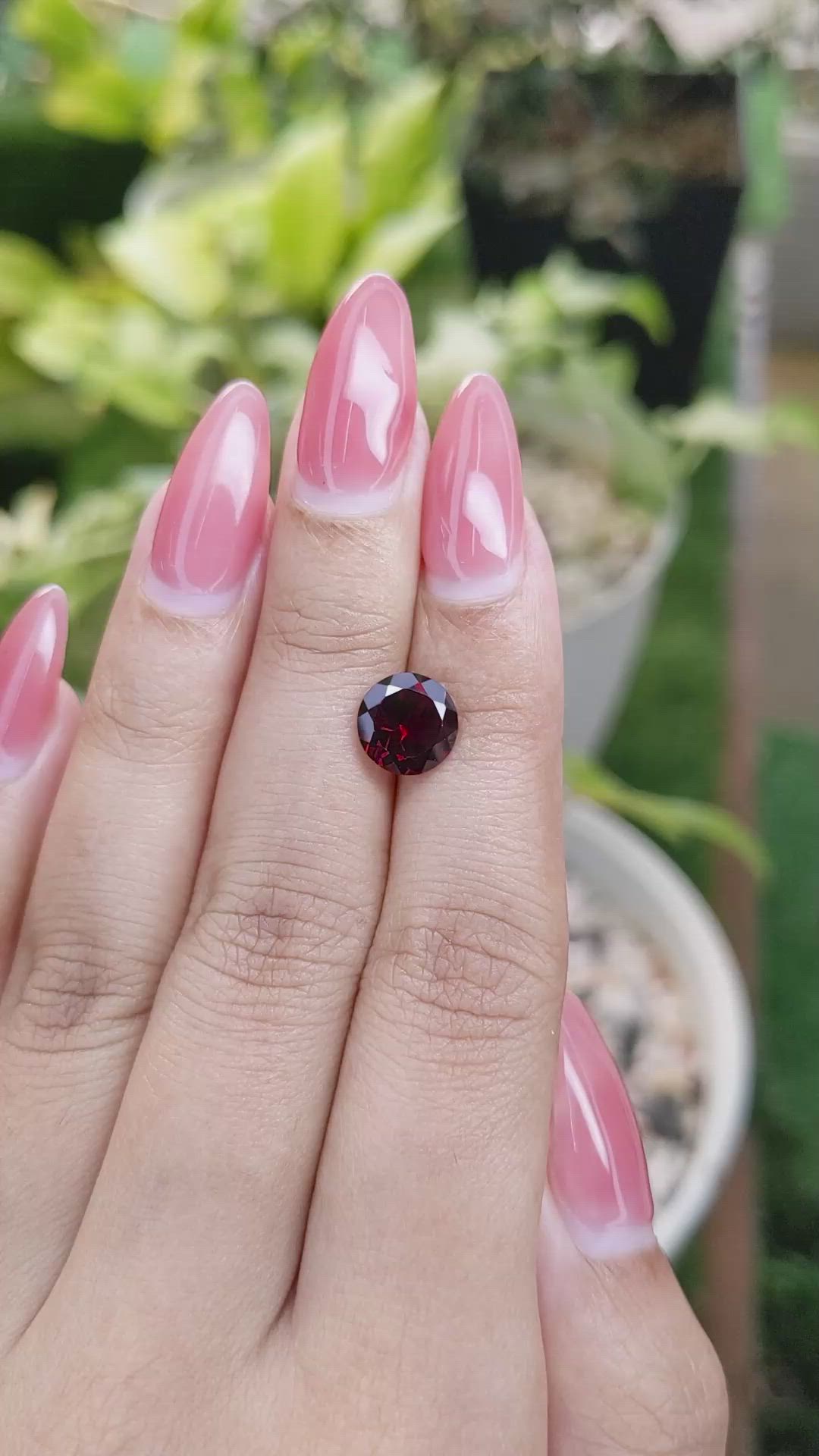 2.45 Ct. Garnet from Ceylon (Sri Lanka) Size Video