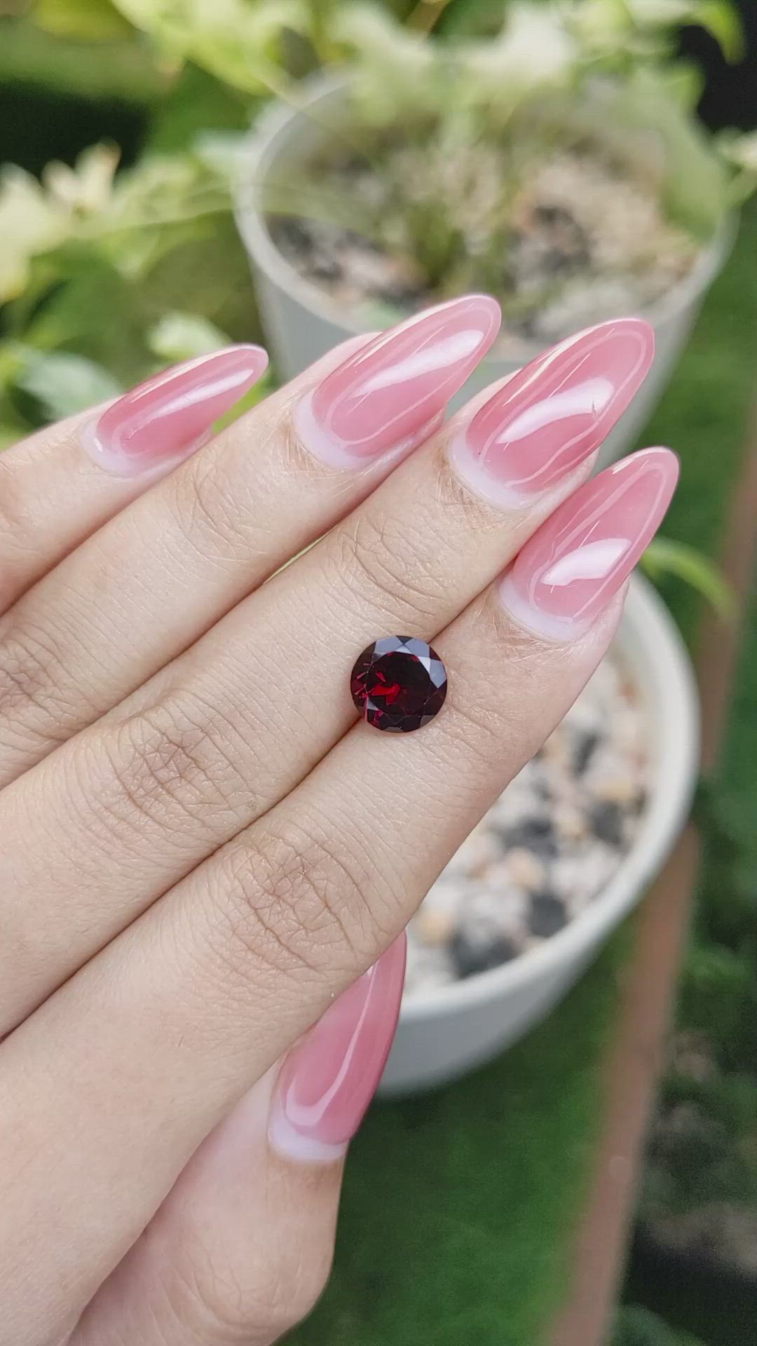 2.45 Ct. Garnet from Ceylon (Sri Lanka) Size Video