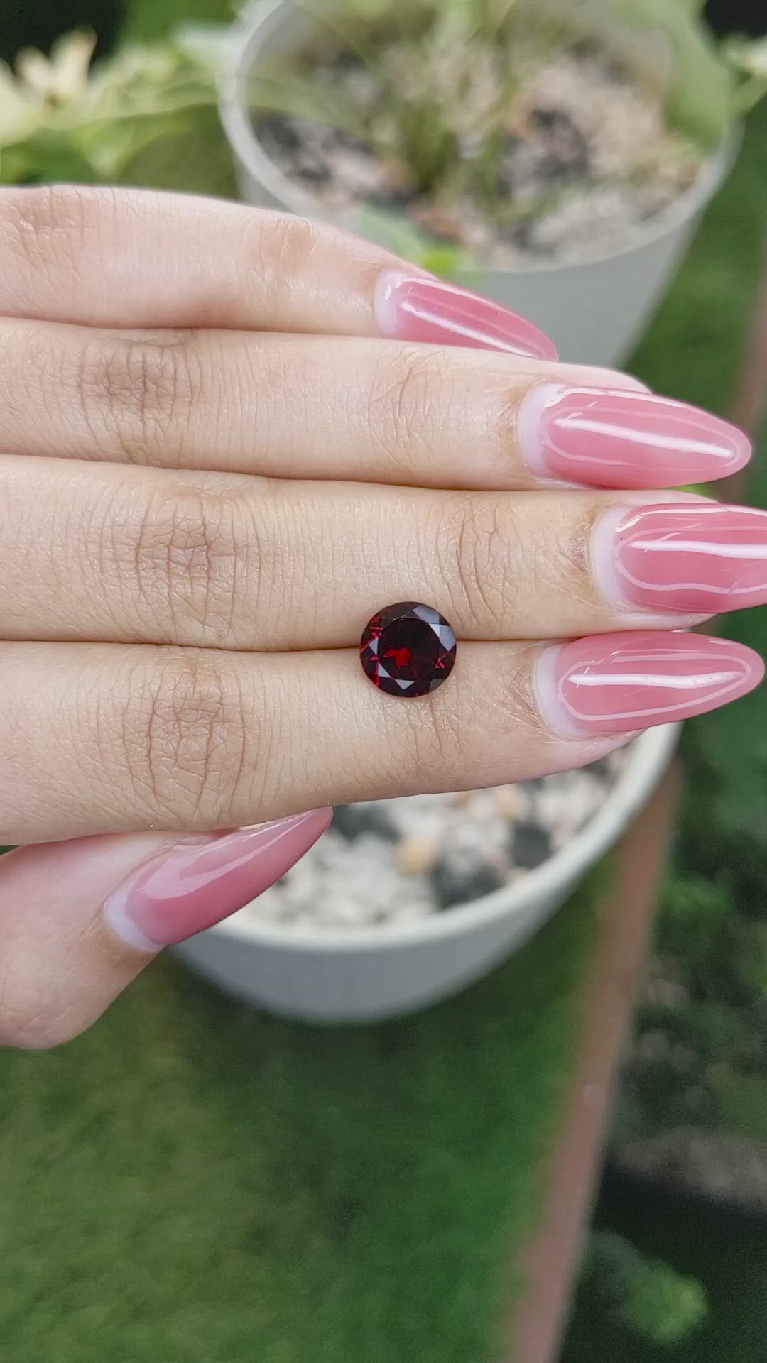 2.45 Ct. Garnet from Ceylon (Sri Lanka) Size Video