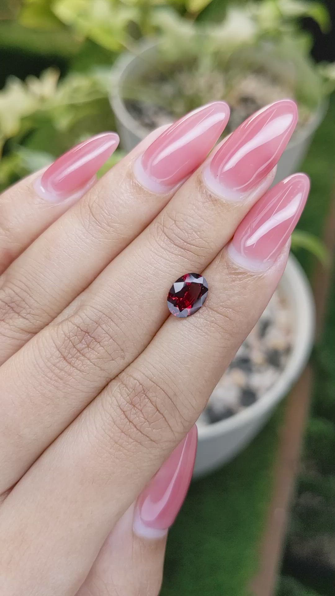 1.51 Ct. Garnet from Ceylon (Sri Lanka) Size Video