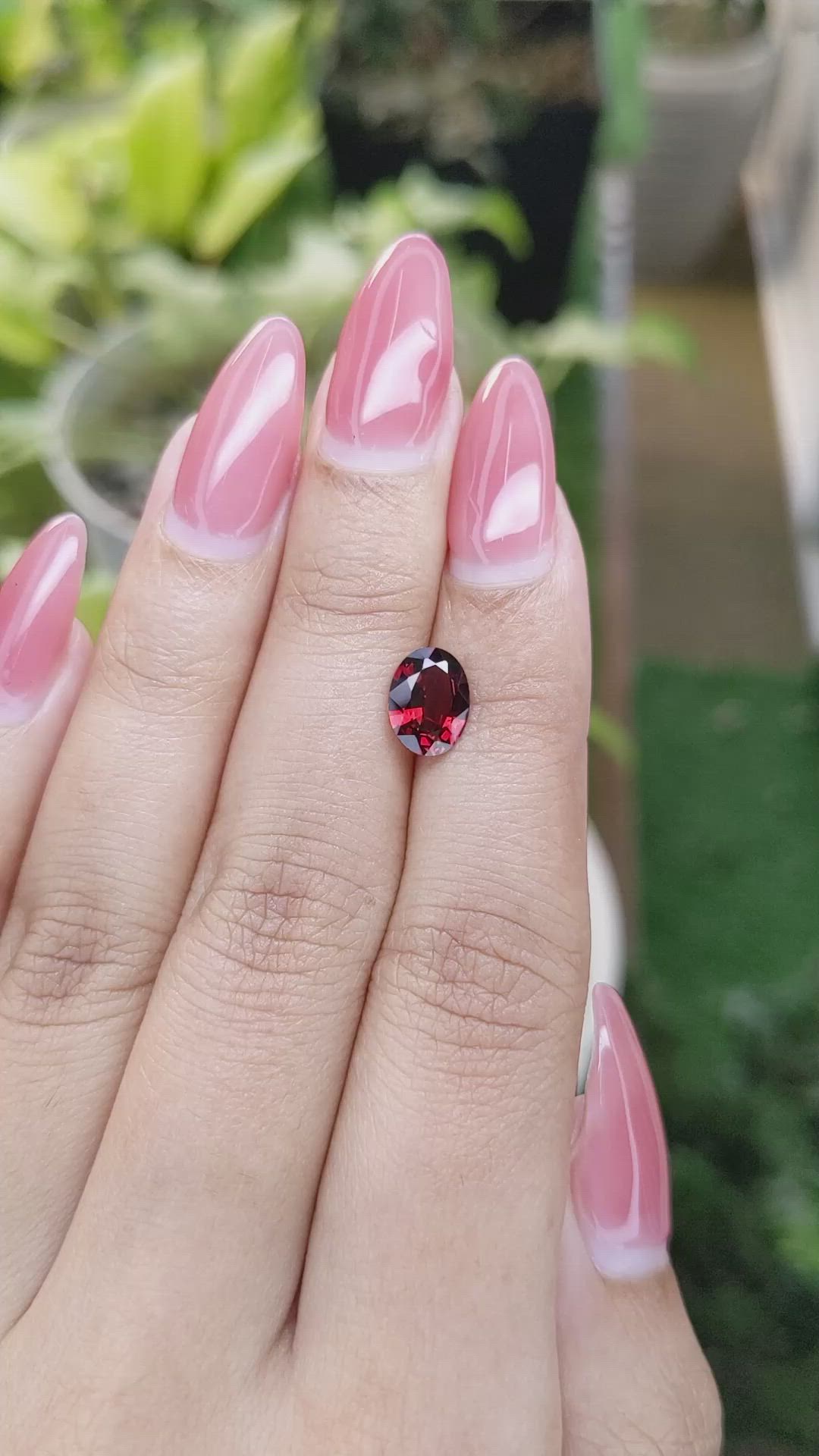 1.51 Ct. Garnet from Ceylon (Sri Lanka) Size Video