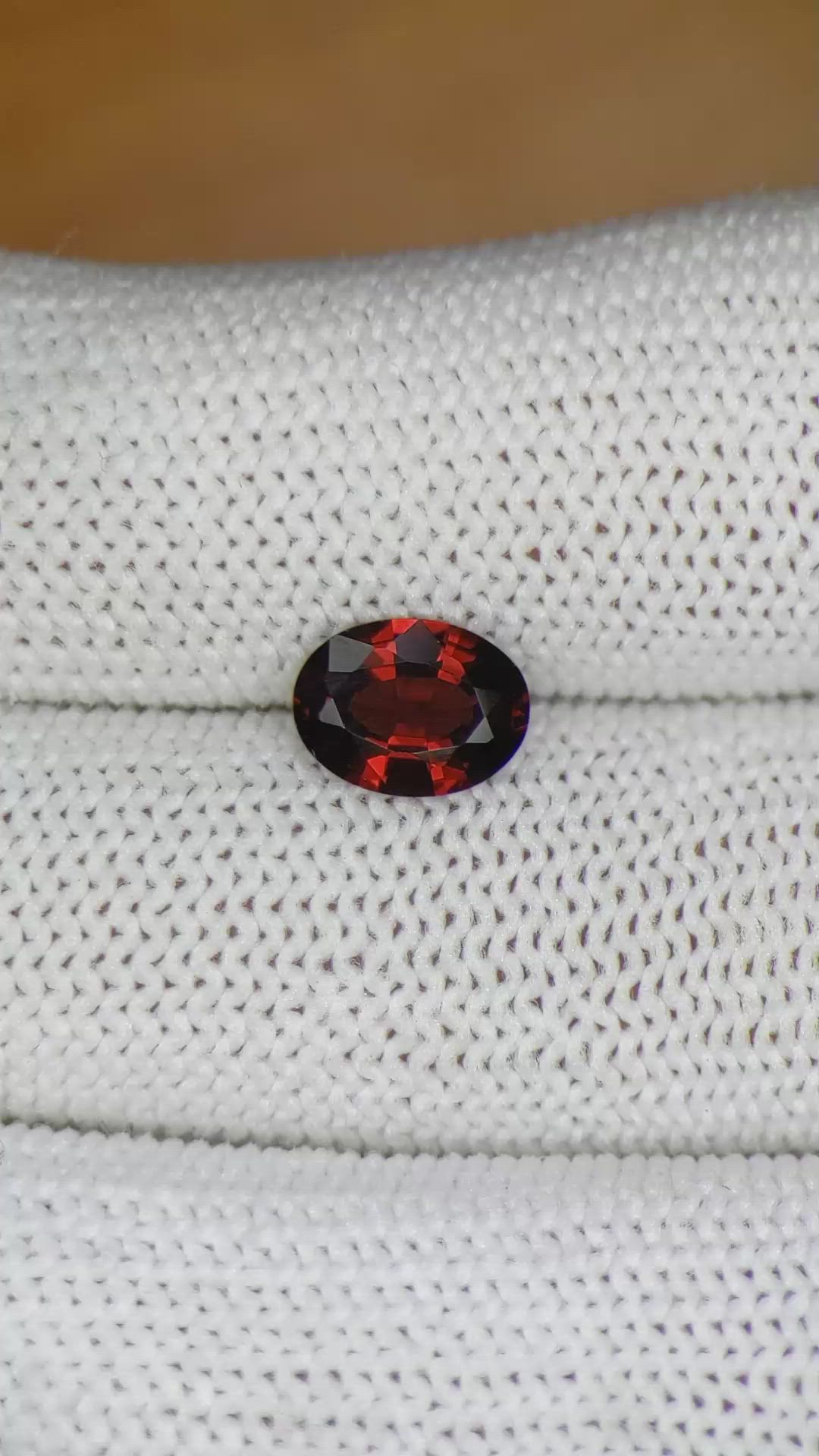 1.51 Ct. Garnet from Ceylon (Sri Lanka) Size Video