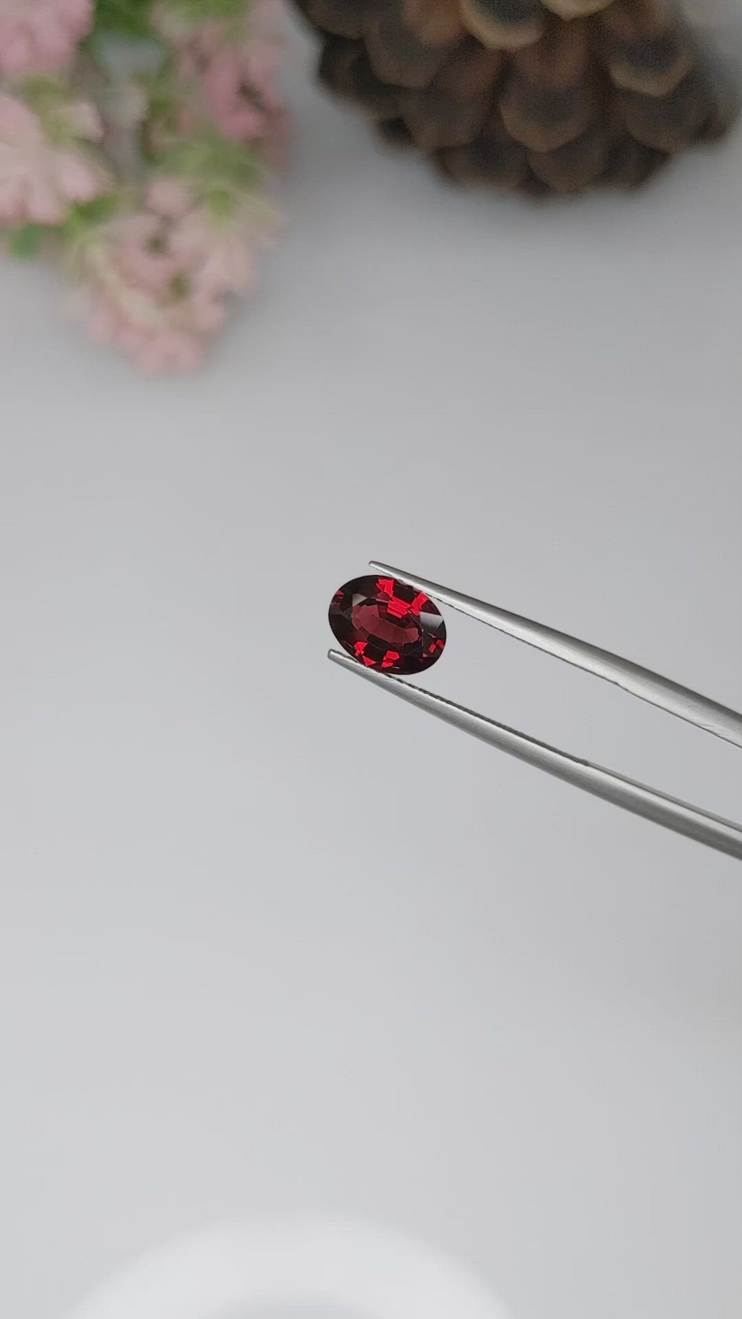 1.51 Ct. Garnet from Ceylon (Sri Lanka) Size Video