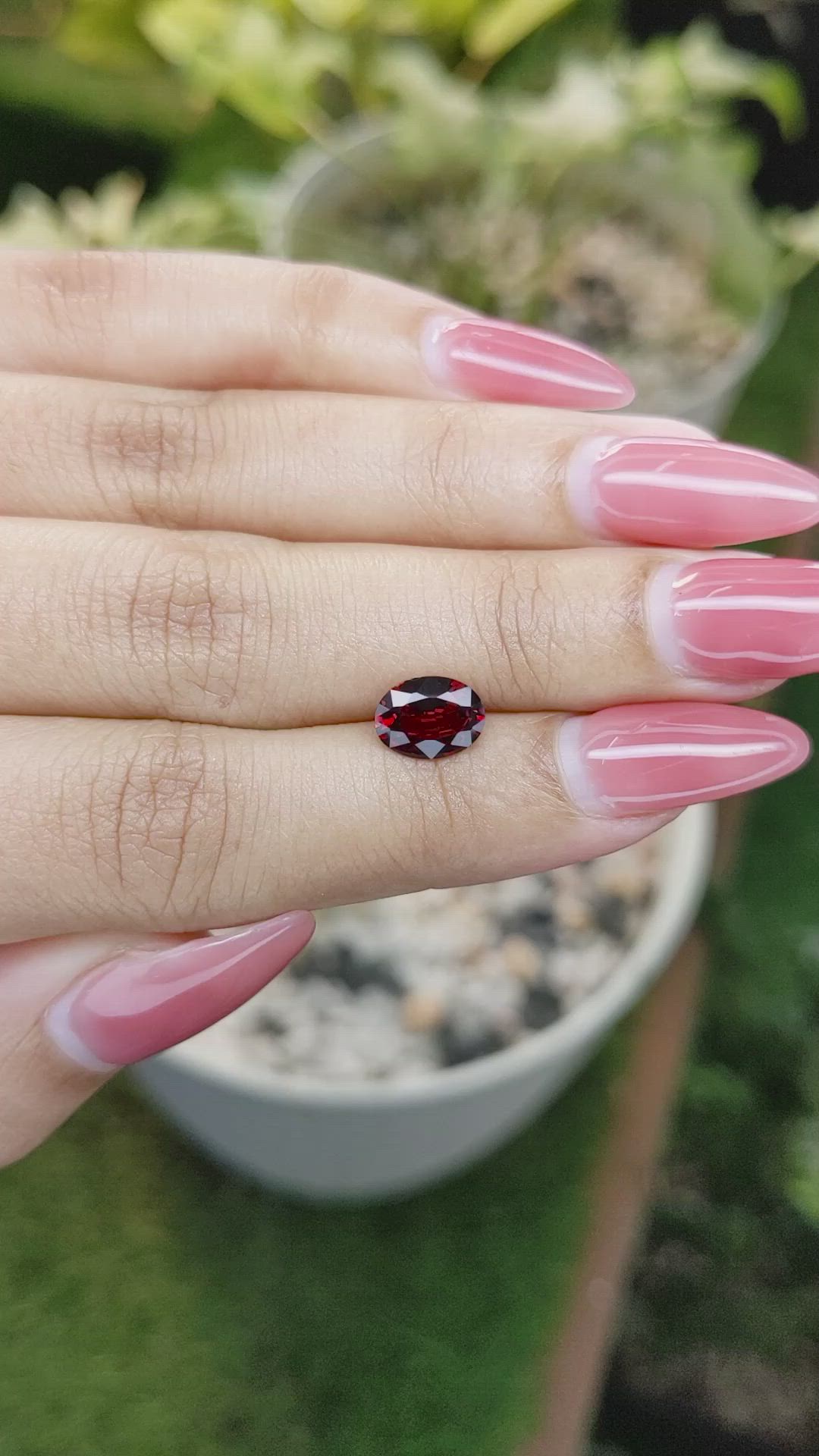 1.51 Ct. Garnet from Ceylon (Sri Lanka) Size Video