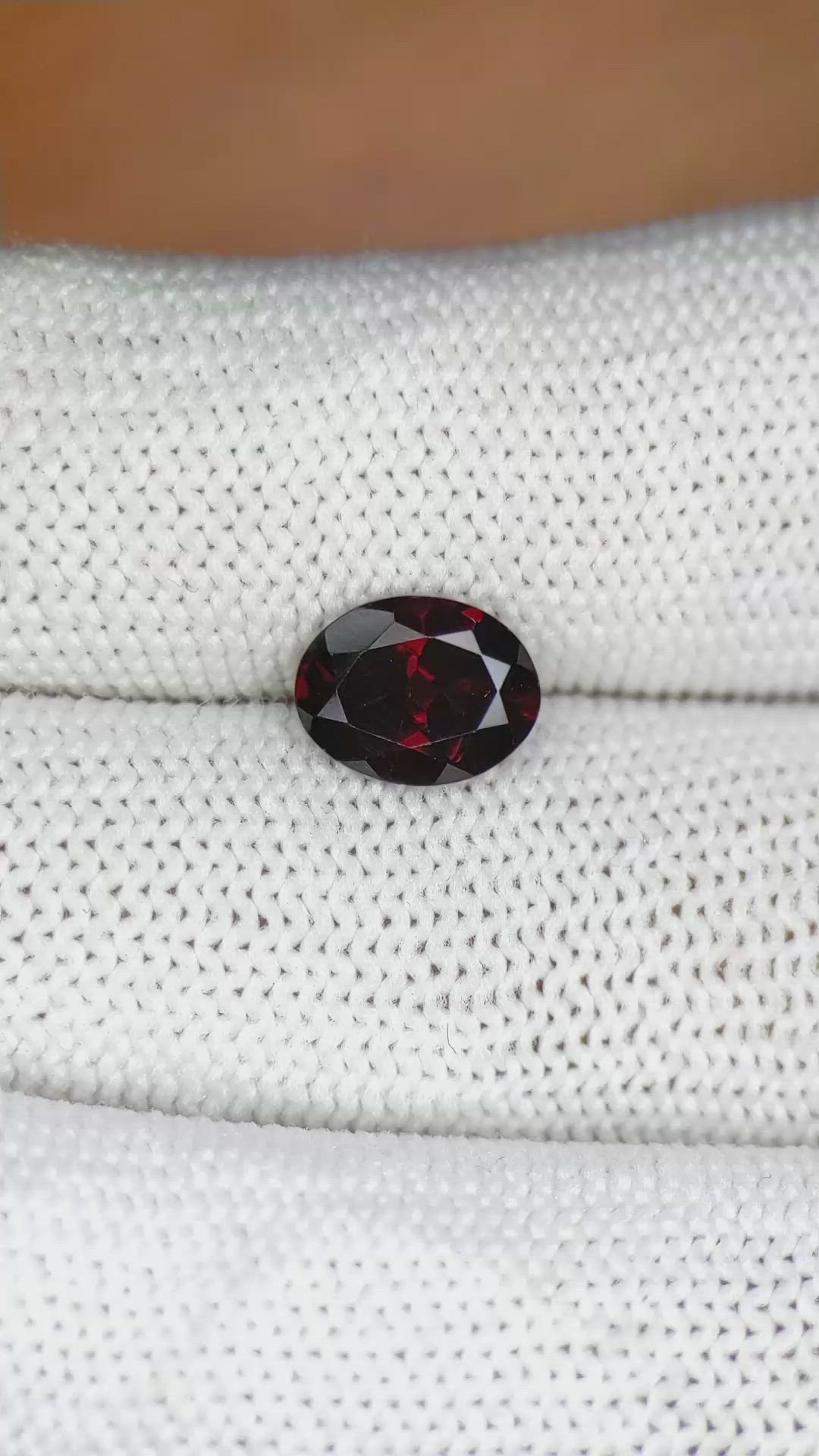 1.98 Ct. Garnet from Ceylon (Sri Lanka) Size Video