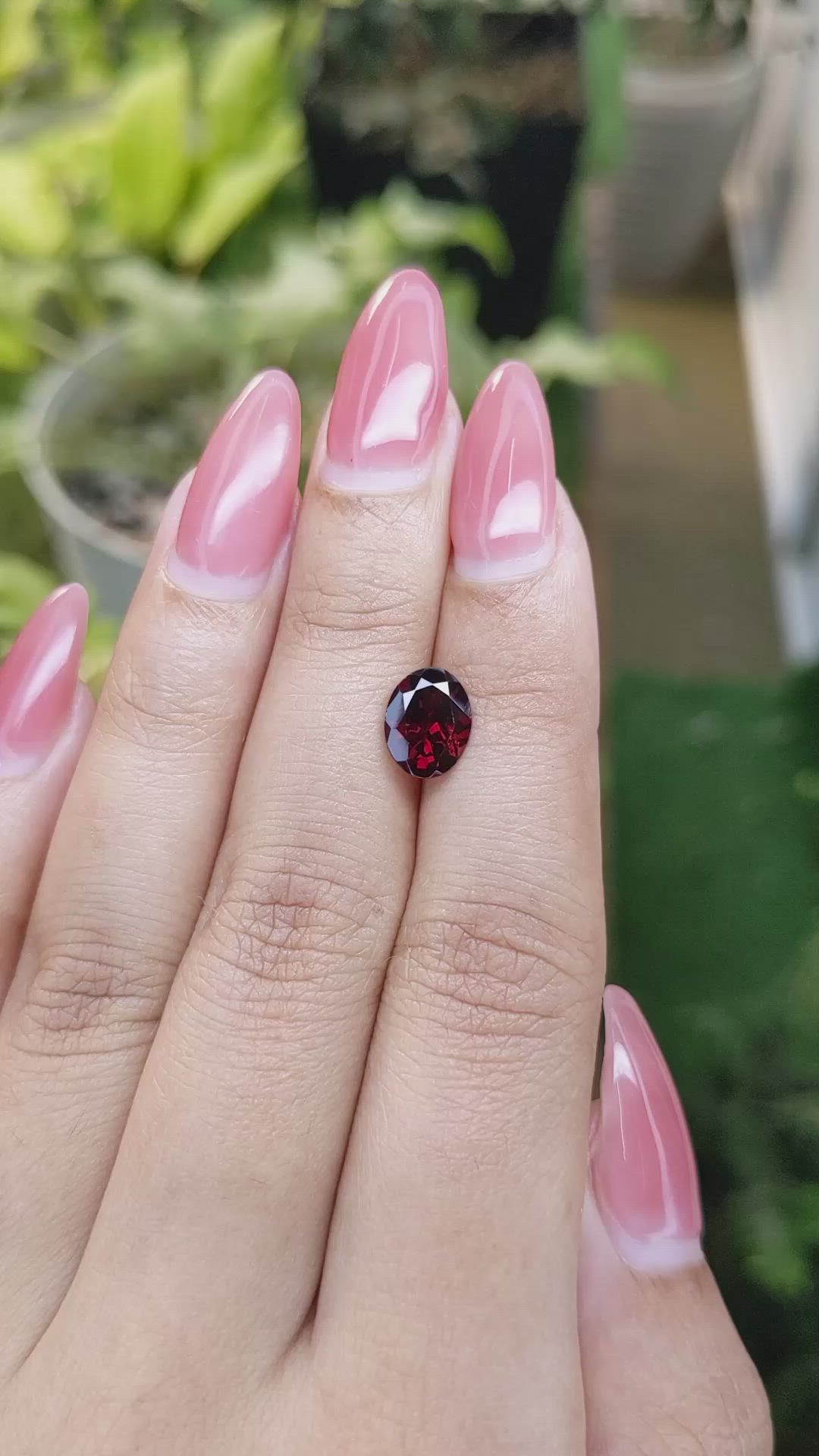 1.98 Ct. Garnet from Ceylon (Sri Lanka) Size Video
