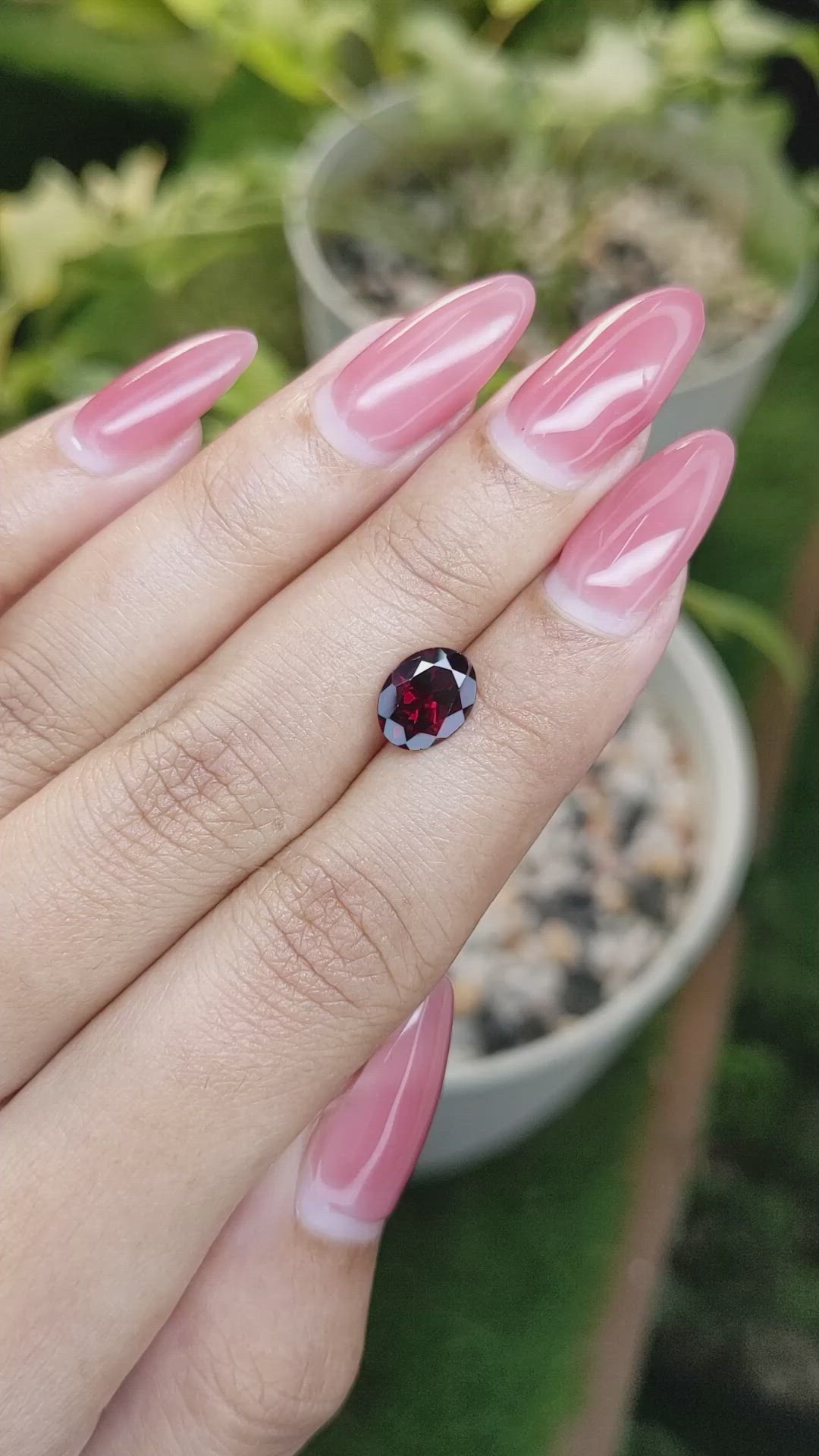 1.98 Ct. Garnet from Ceylon (Sri Lanka) Size Video