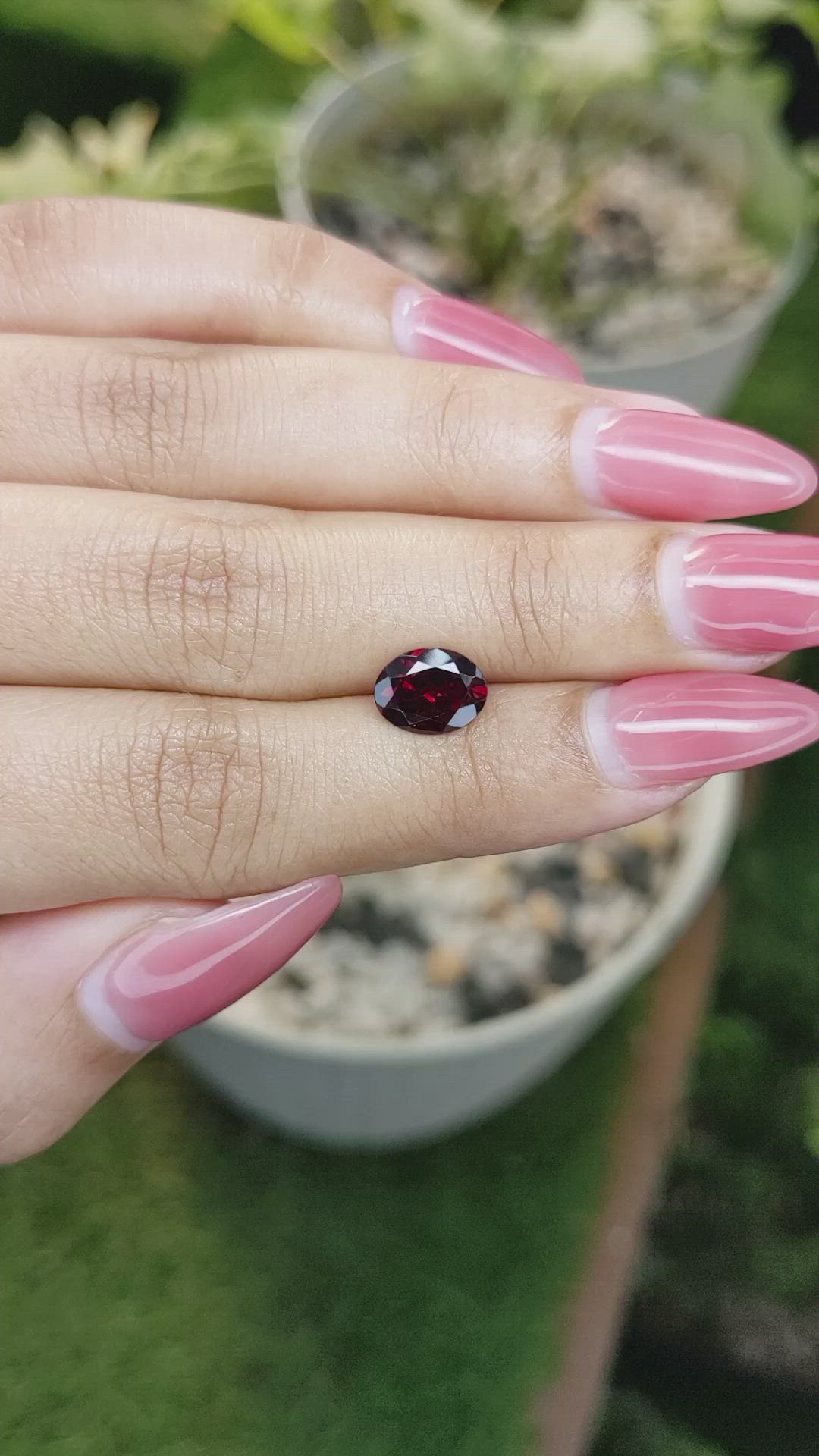 1.98 Ct. Garnet from Ceylon (Sri Lanka) Size Video