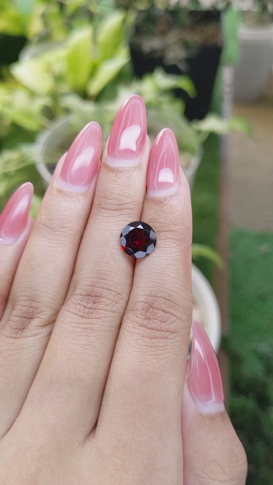 2.75 Ct. Garnet from Ceylon (Sri Lanka) Size Video