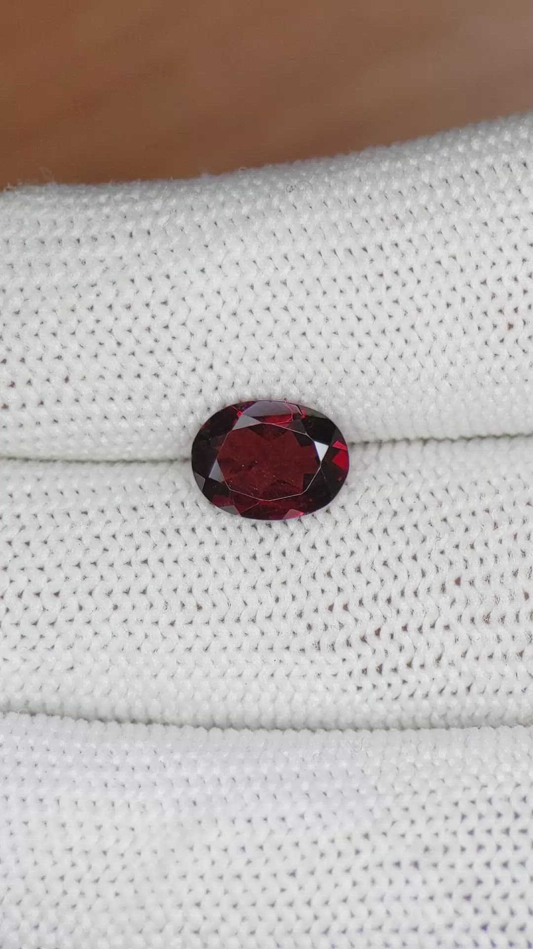 2.04 Ct. Garnet from Ceylon (Sri Lanka) Size Video