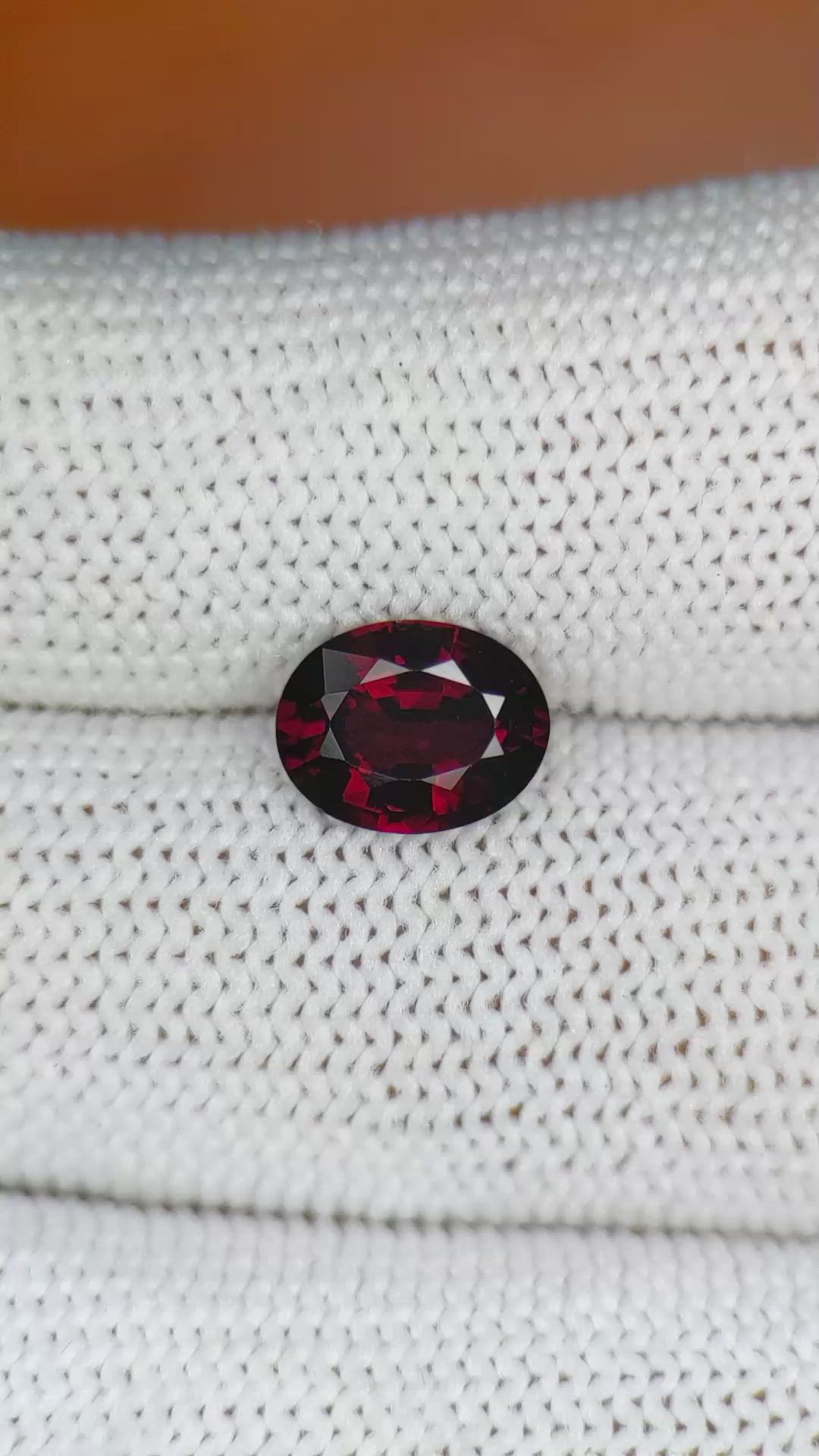 2.02 Ct. Garnet from Ceylon (Sri Lanka) Size Video