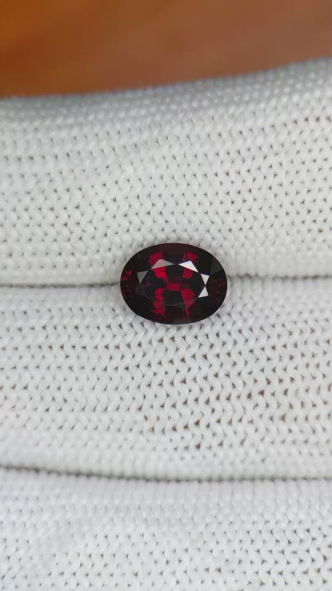 2.14 Ct. Garnet from Ceylon (Sri Lanka) Size Video