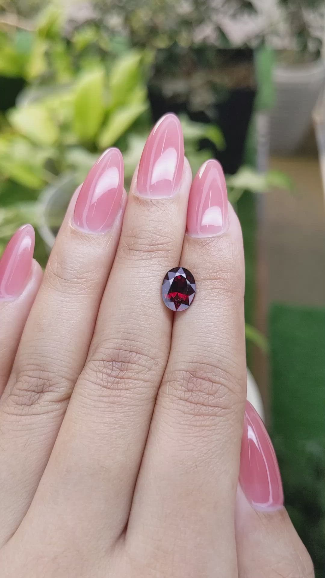 2.14 Ct. Garnet from Ceylon (Sri Lanka) Size Video