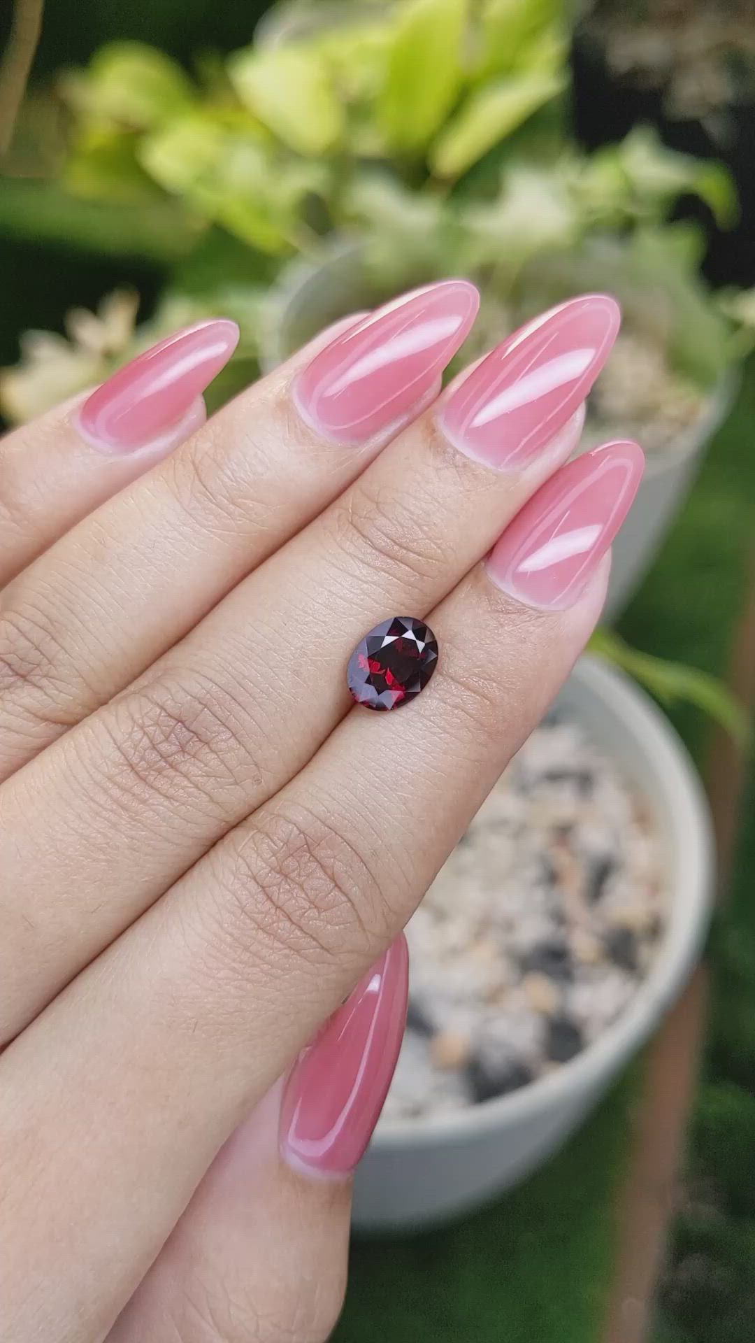 2.14 Ct. Garnet from Ceylon (Sri Lanka) Size Video