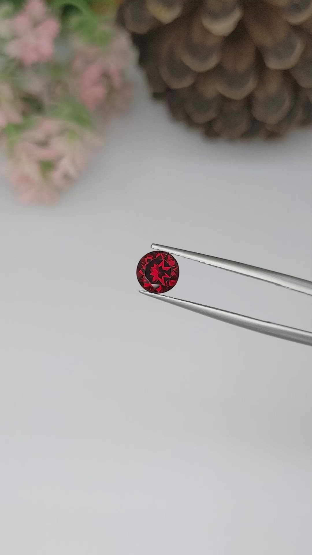 1.27 Ct. Almandine Garnet from Ceylon (Sri Lanka) Size Video