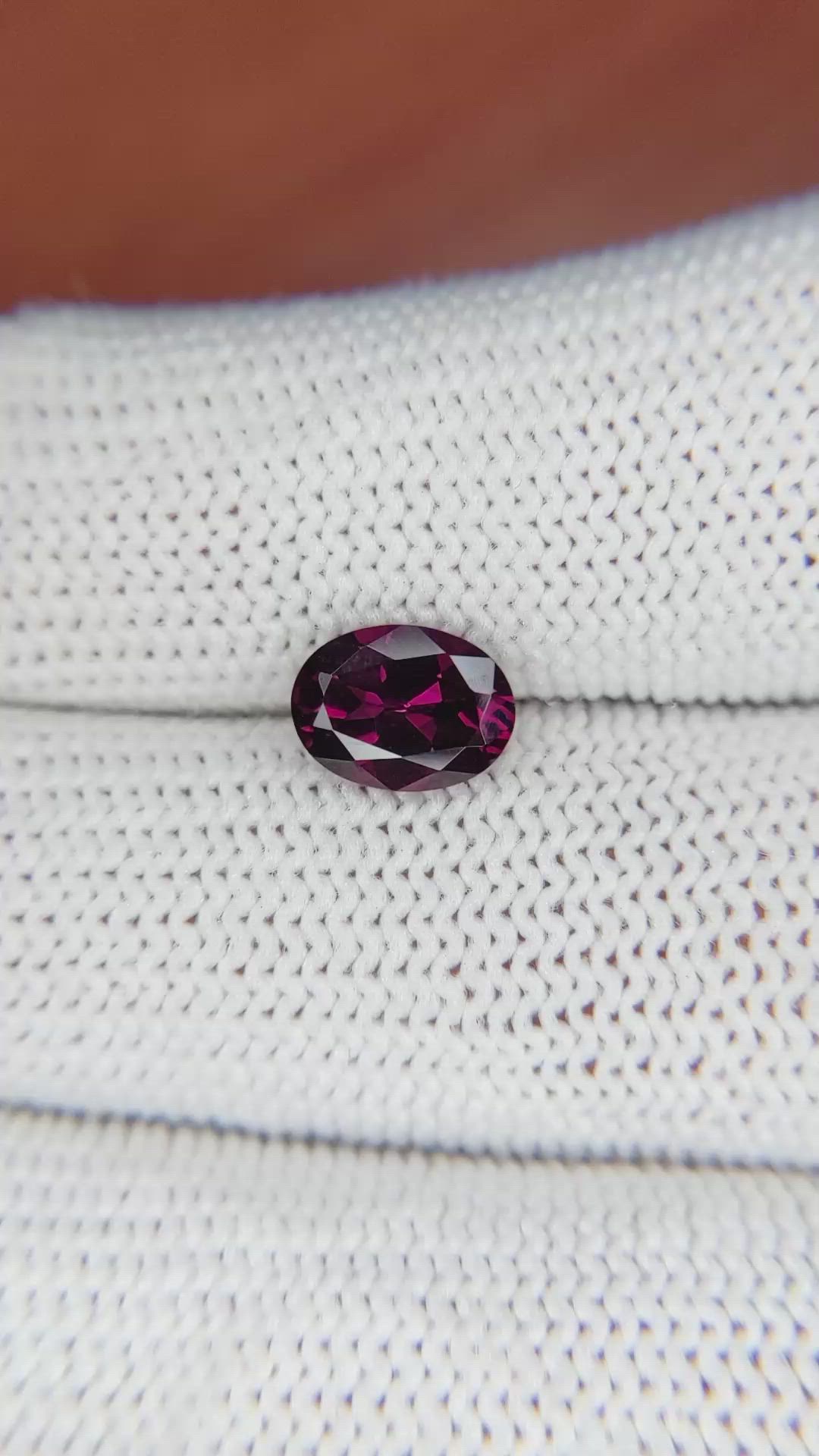1.75 Ct. Rhodolite Garnet from Ceylon (Sri Lanka) Size Video