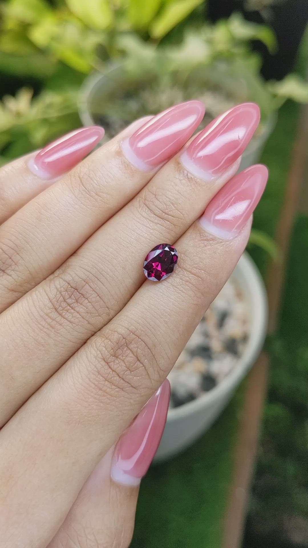 1.75 Ct. Rhodolite Garnet from Ceylon (Sri Lanka) Size Video