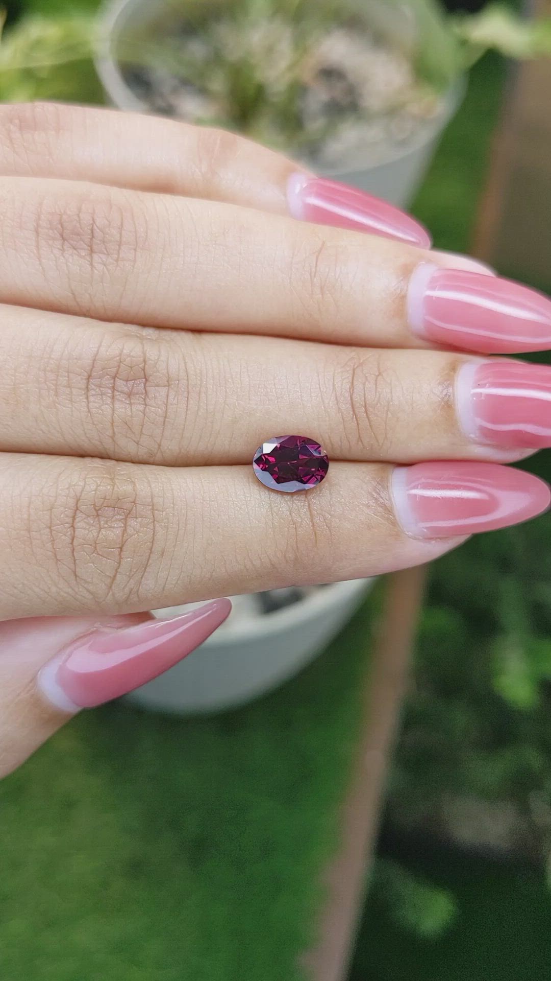 1.75 Ct. Rhodolite Garnet from Ceylon (Sri Lanka) Size Video