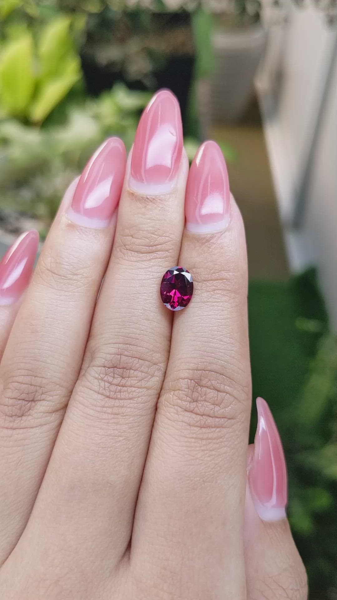 1.75 Ct. Rhodolite Garnet from Ceylon (Sri Lanka) Size Video