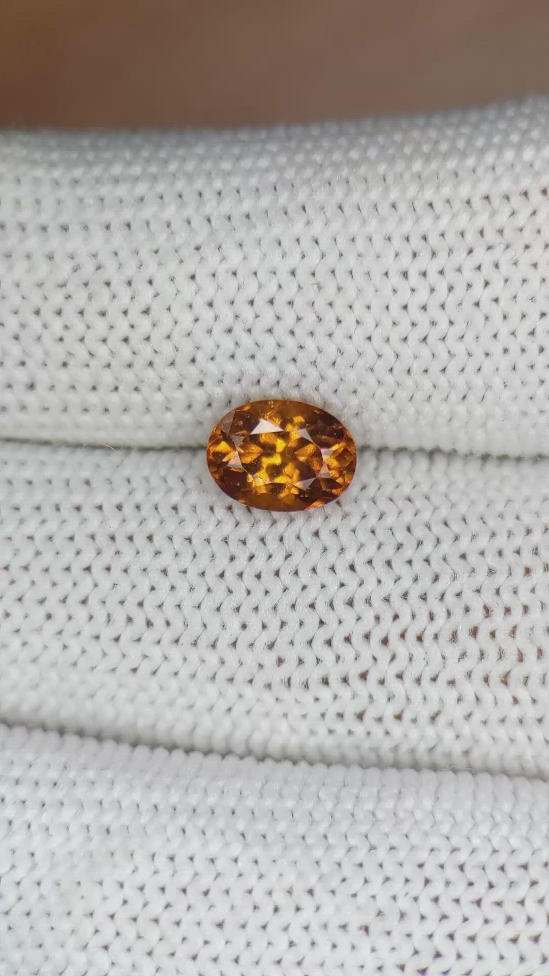 1.36 Ct. Hessonite Garnet from Madagascar Size Video