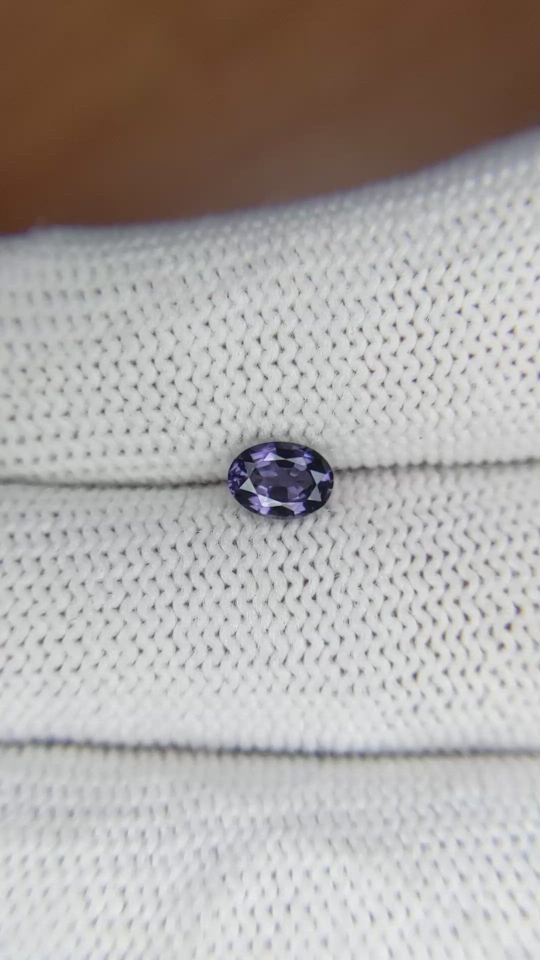 0.64 Ct. Violet Spinel from Ceylon (Sri Lanka) Size Video