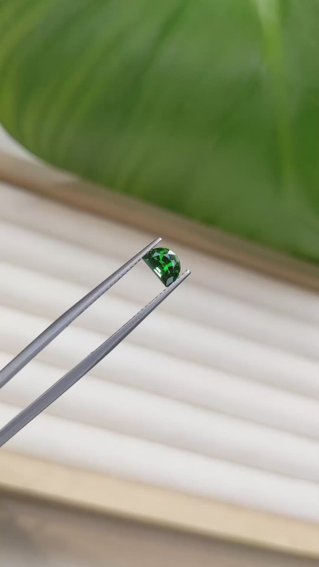 0.91 Ct. Tsavorite Garnet from Madagascar Size Video