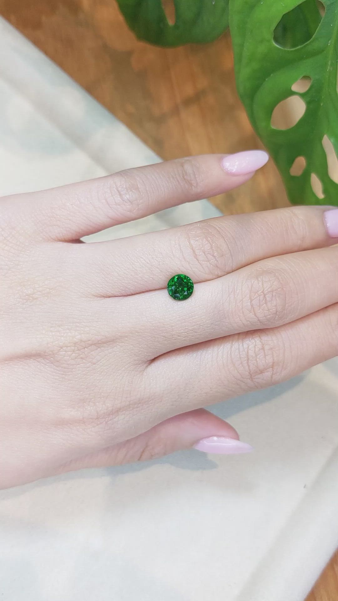 0.91 Ct. Tsavorite Garnet from Madagascar Size Video