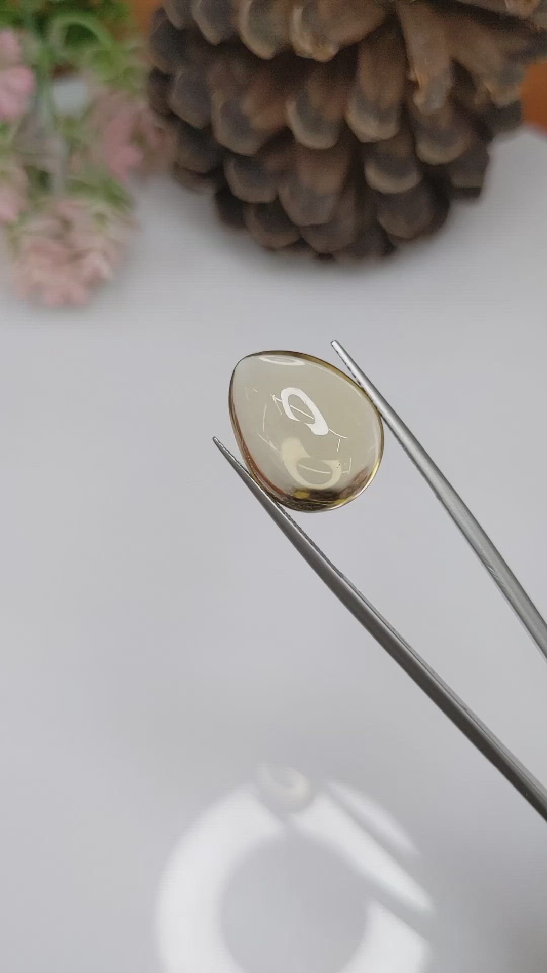 9.29 Ct. Cabochon Smokey Quartz from Brazil Size Video