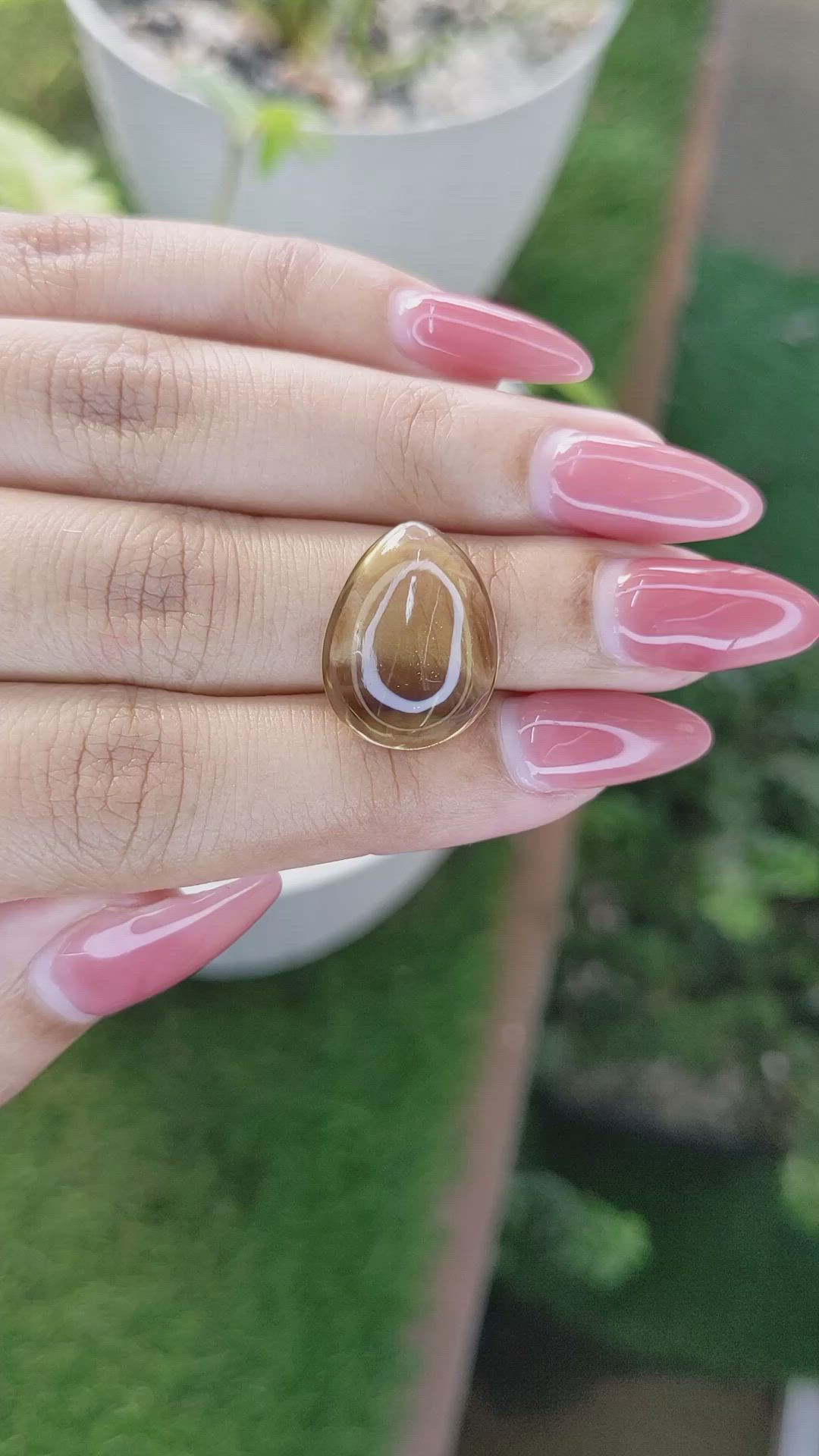 9.29 Ct. Cabochon Smokey Quartz from Brazil Size Video