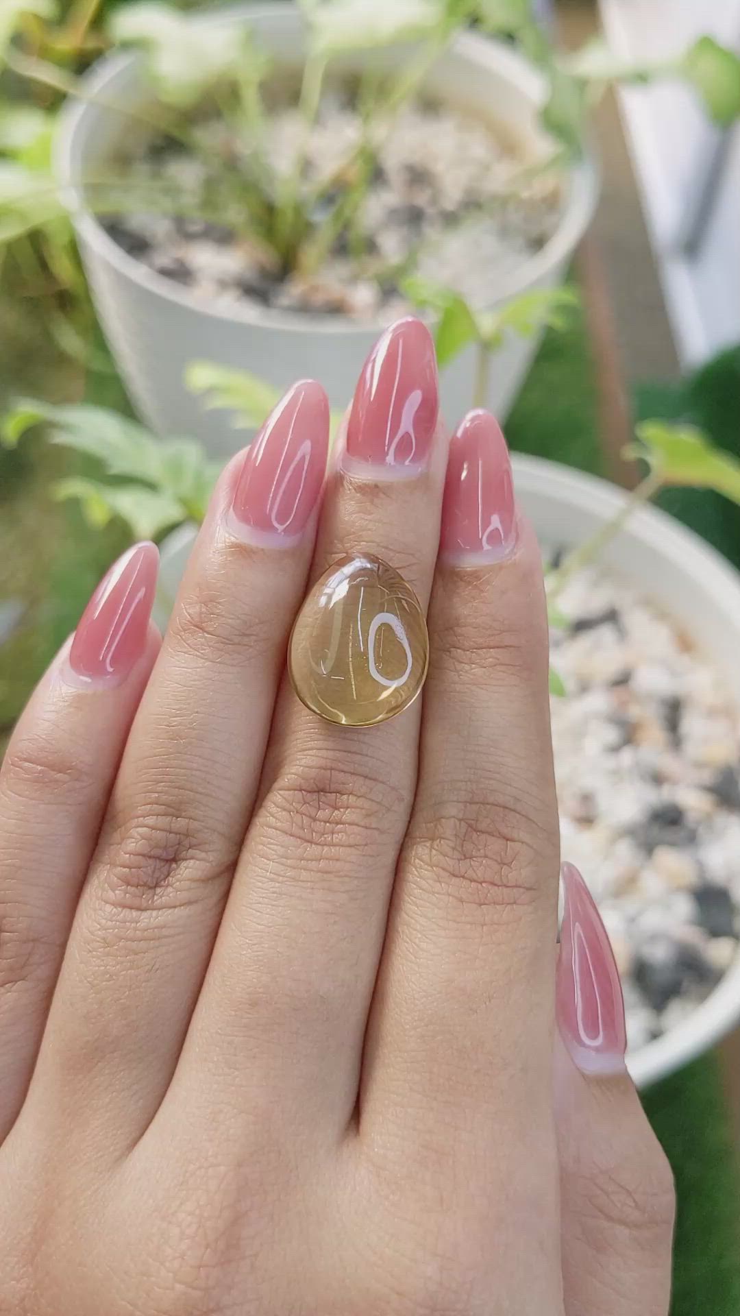 9.29 Ct. Cabochon Smokey Quartz from Brazil Size Video