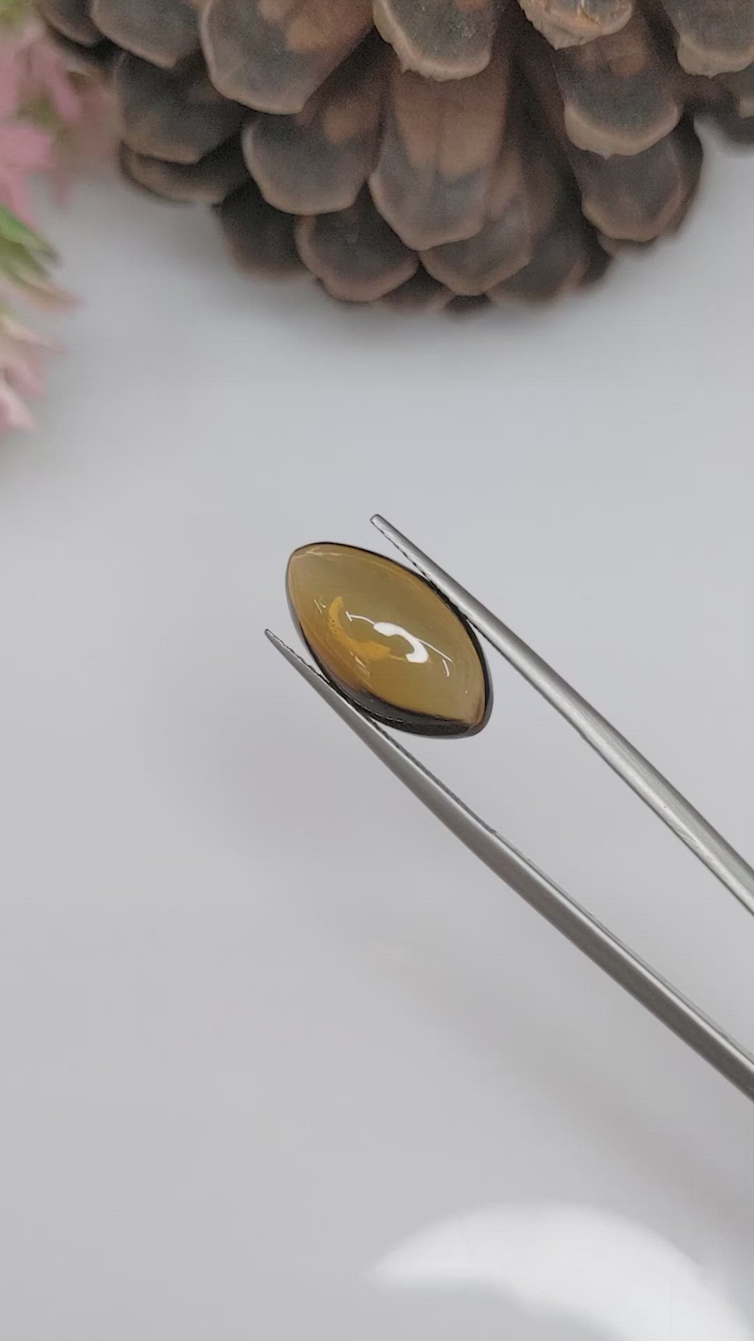 5.97 Ct. Cabochon Smokey Quartz from Brazil Size Video