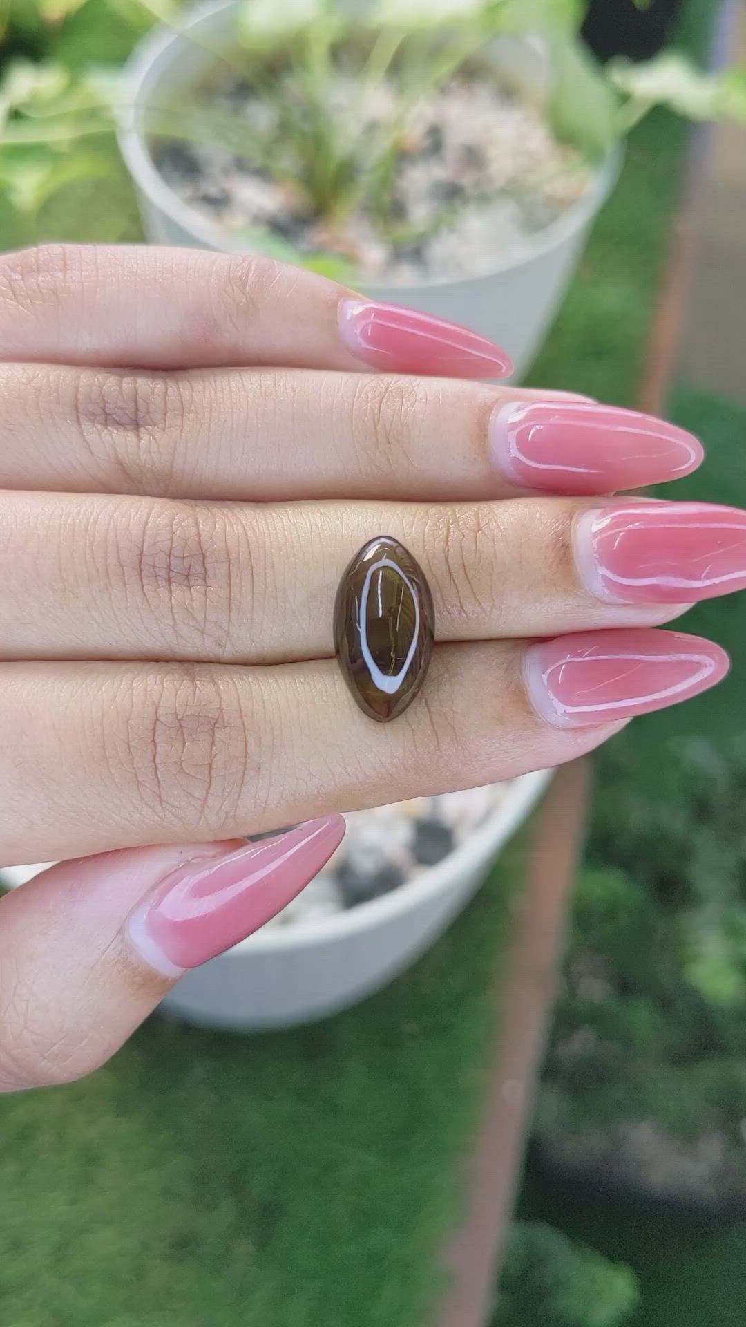 5.97 Ct. Cabochon Smokey Quartz from Brazil Size Video