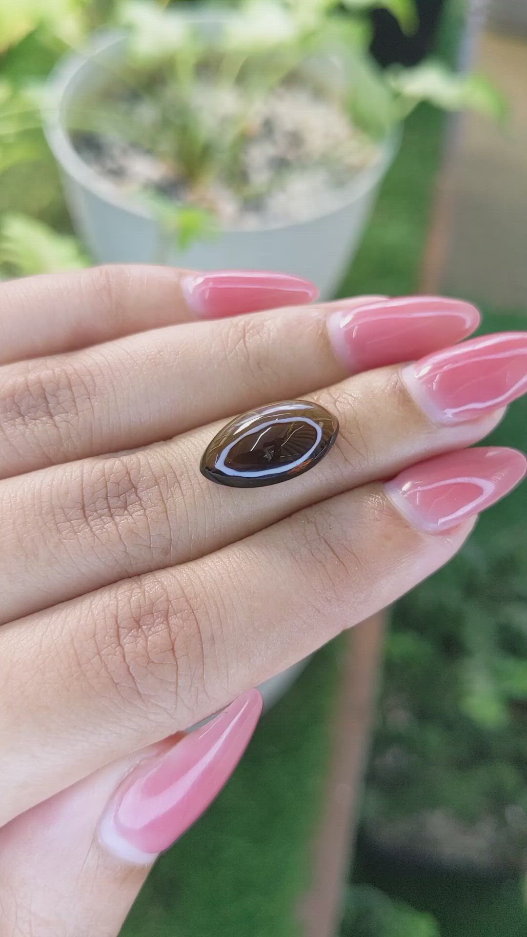 5.97 Ct. Cabochon Smokey Quartz from Brazil Size Video