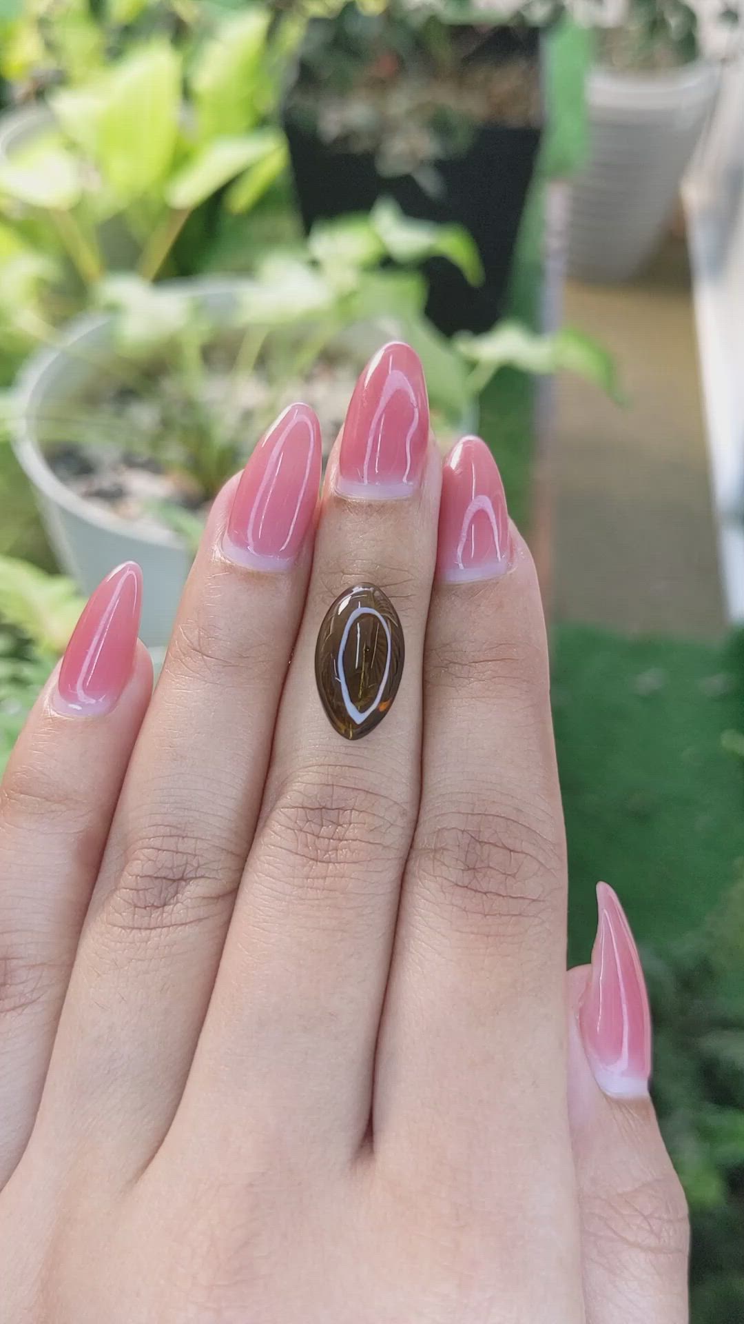 5.97 Ct. Cabochon Smokey Quartz from Brazil Size Video